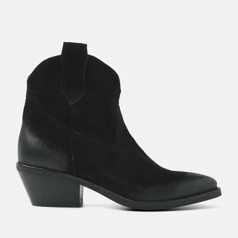 Gigi Dames Enkellaarsjes Suede Black sold by Lazmani