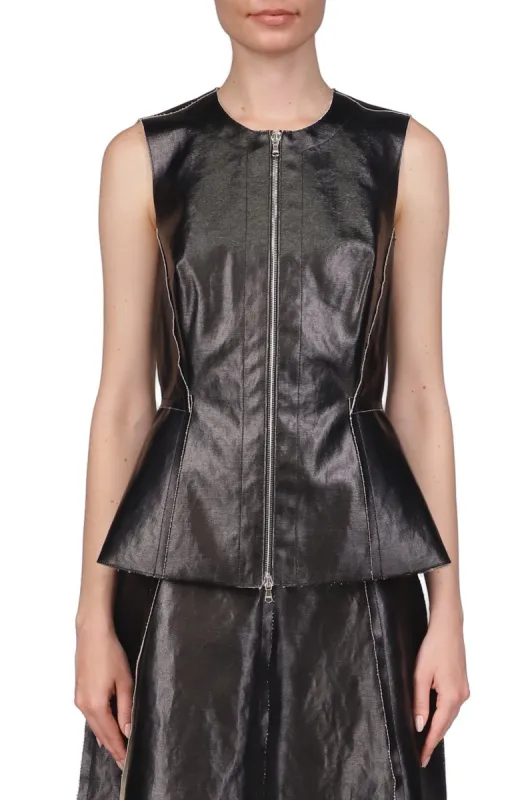 Coated Canvas Waisted Gilet sold by Marina Moscone