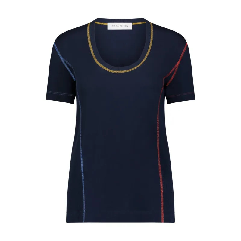 U-Neck Cotton Boyfriend T-Shirt sold by Marina Moscone