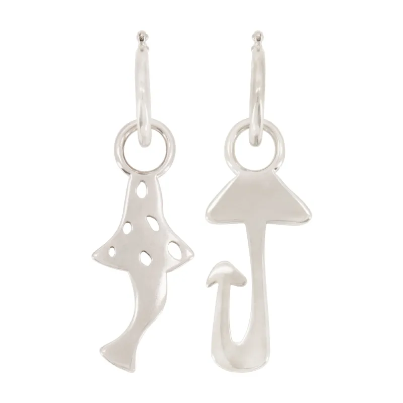 Silver Mushroom Earrings sold by Marina Moscone