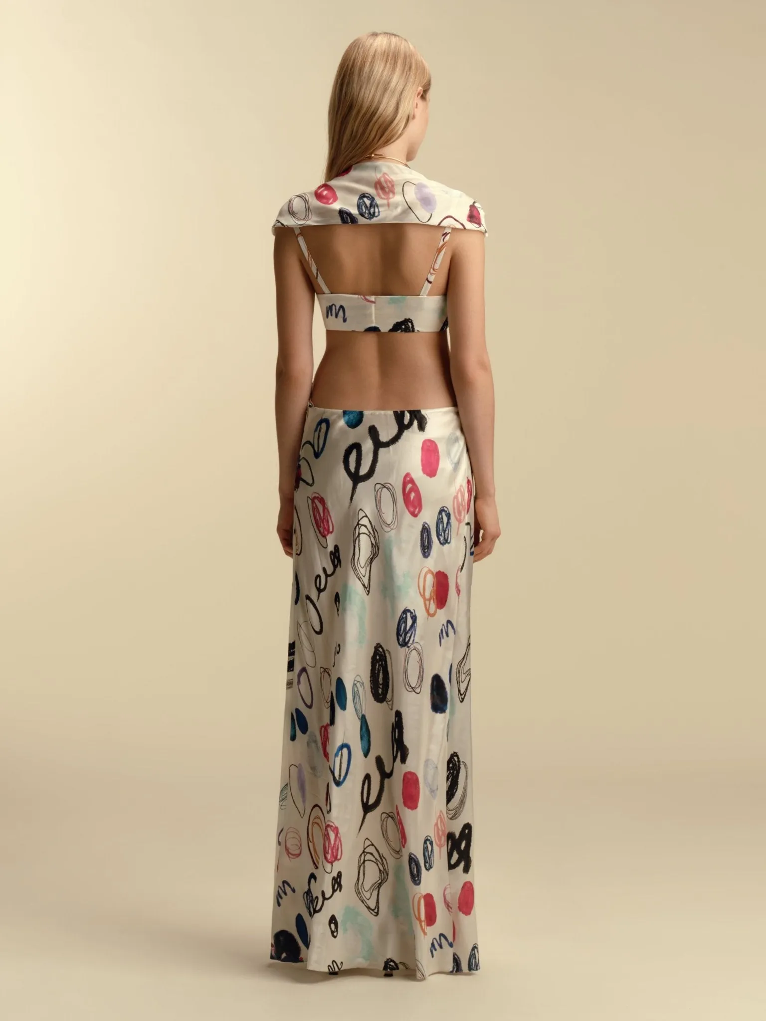 Satin Off-Shoulder Twist Dress sold by Marina Moscone product image thumbnail 2