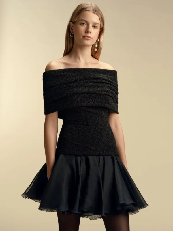 Off-Shoulder Lurex Jersey Bubble Dress sold by Marina Moscone