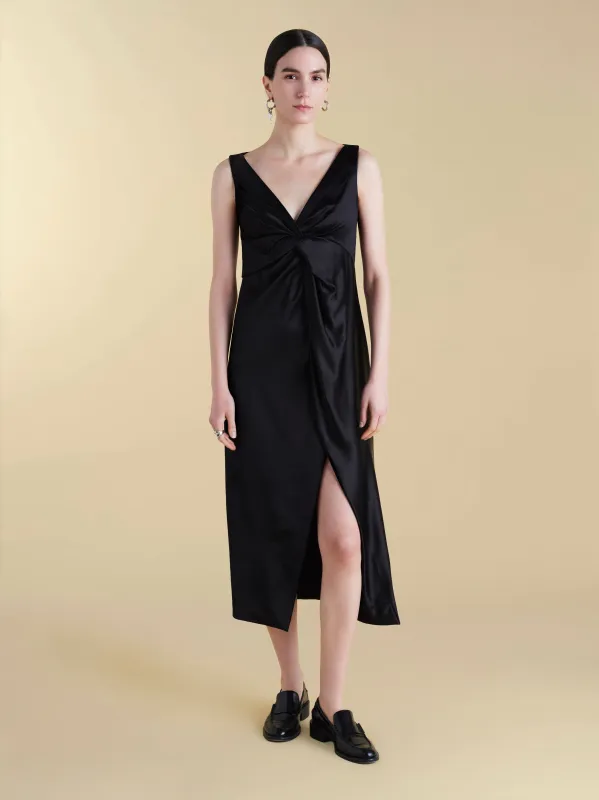 Satin V-Neck Twist Dress sold by Marina Moscone