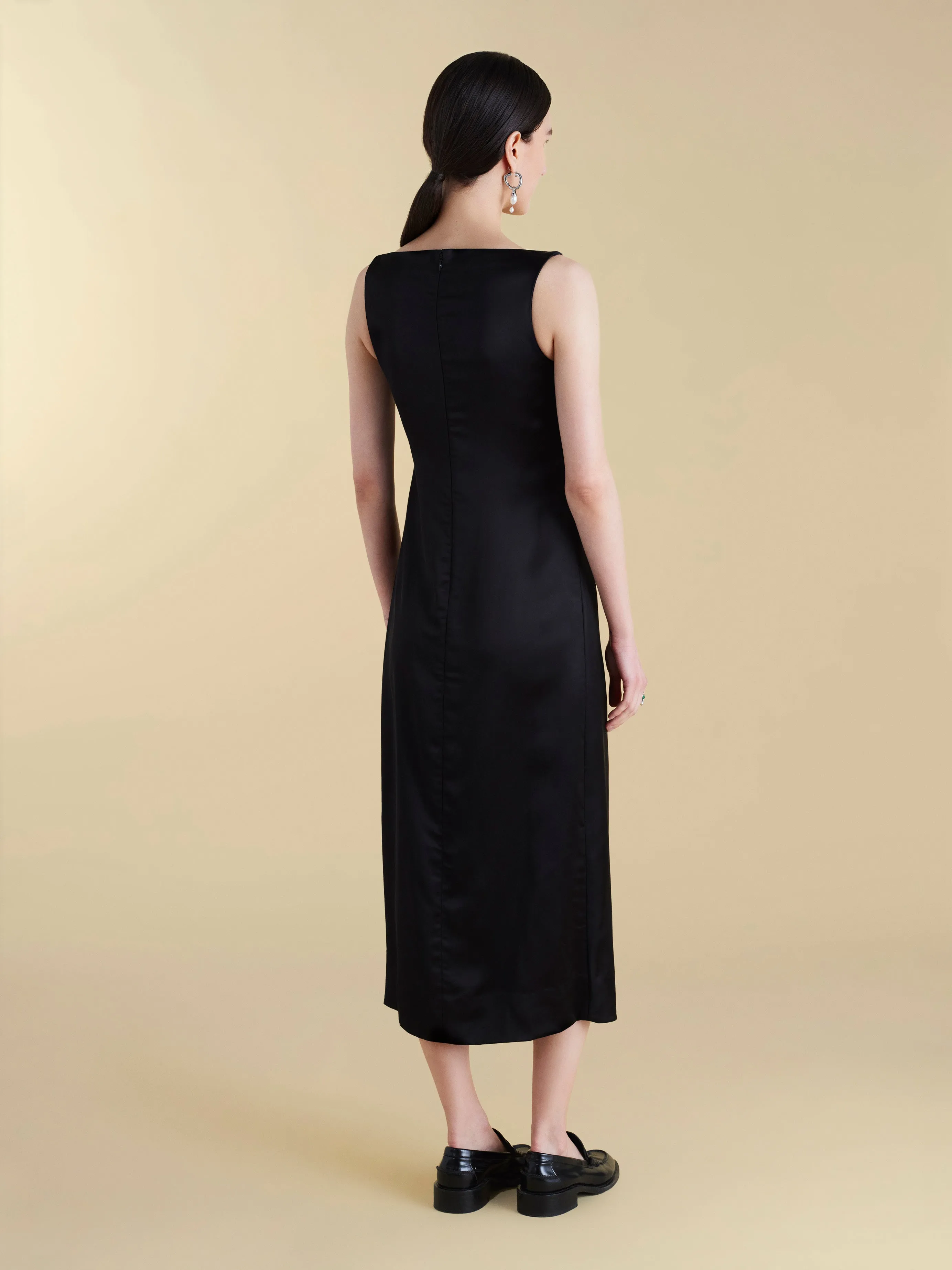 Satin V-Neck Twist Dress sold by Marina Moscone product image thumbnail 2