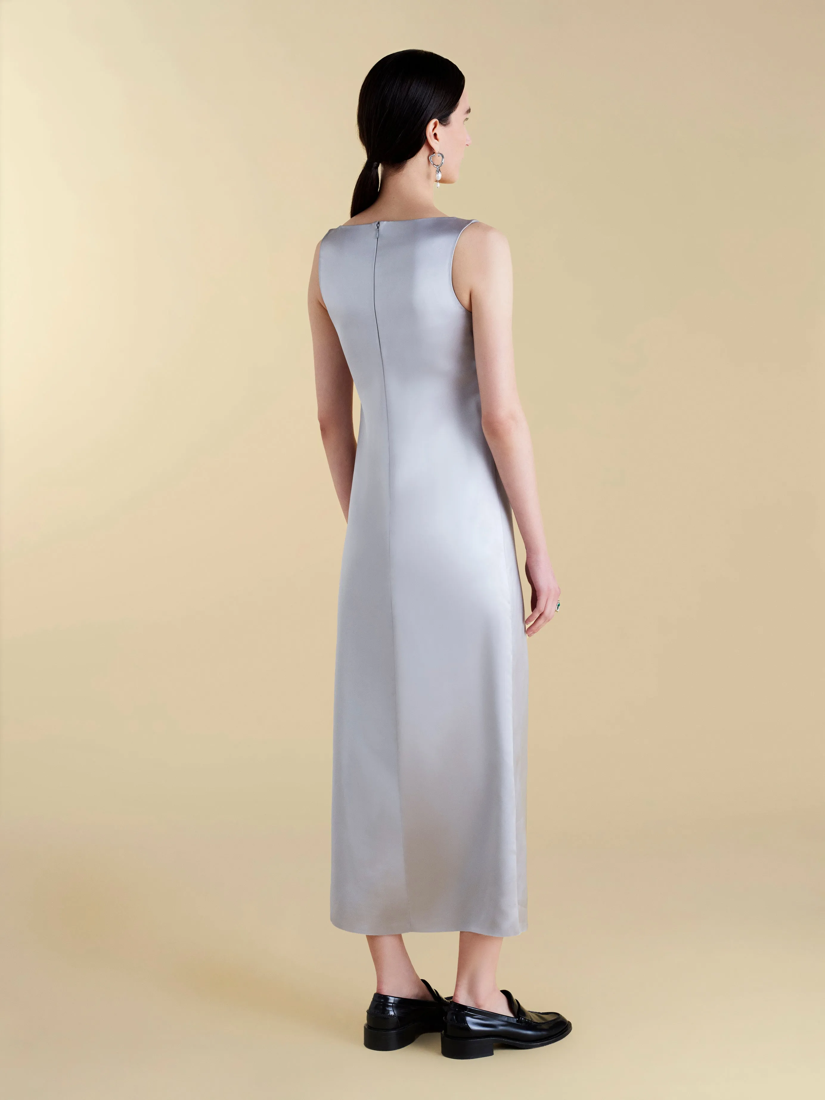 Satin V-Neck Twist Dress sold by Marina Moscone product image thumbnail 2