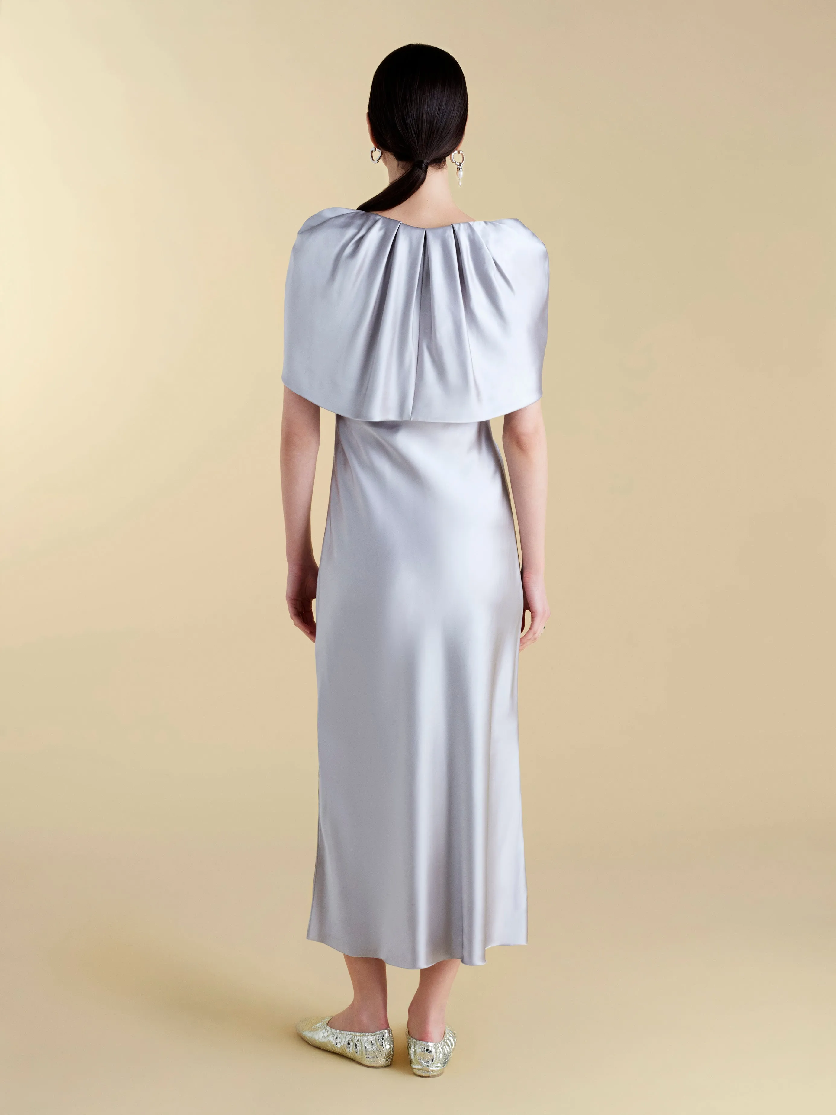 Satin Sheath with Draped Neckline sold by Marina Moscone product image thumbnail 2