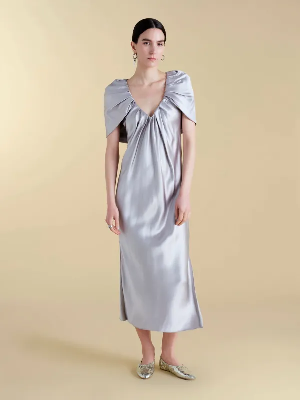 Satin Sheath with Draped Neckline sold by Marina Moscone