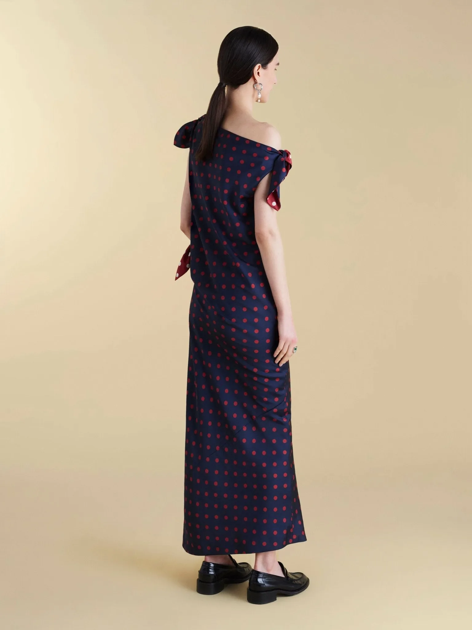 Twill Polka Dot Tabard Tie Dress sold by Marina Moscone product image thumbnail 2