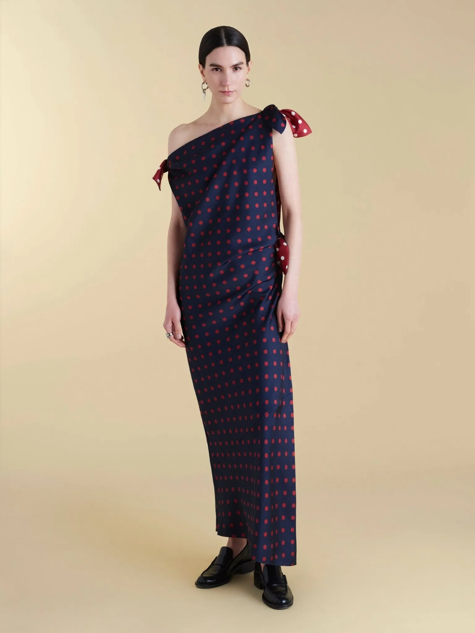 Twill Polka Dot Tabard Tie Dress sold by Marina Moscone