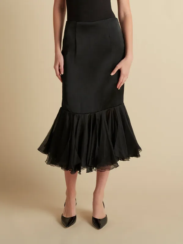 Cady Skirt with Organza Flounce Hem sold by Marina Moscone