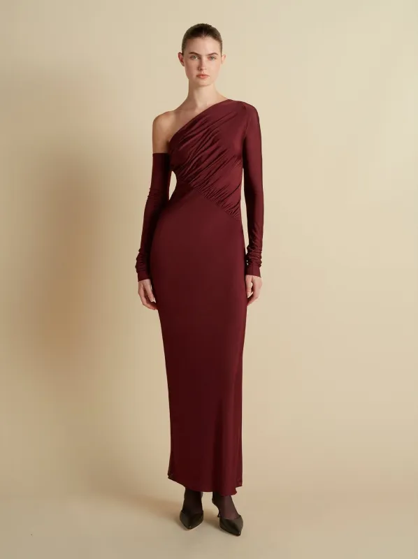 Jersey One-Shoulder Draped Dress sold by Marina Moscone