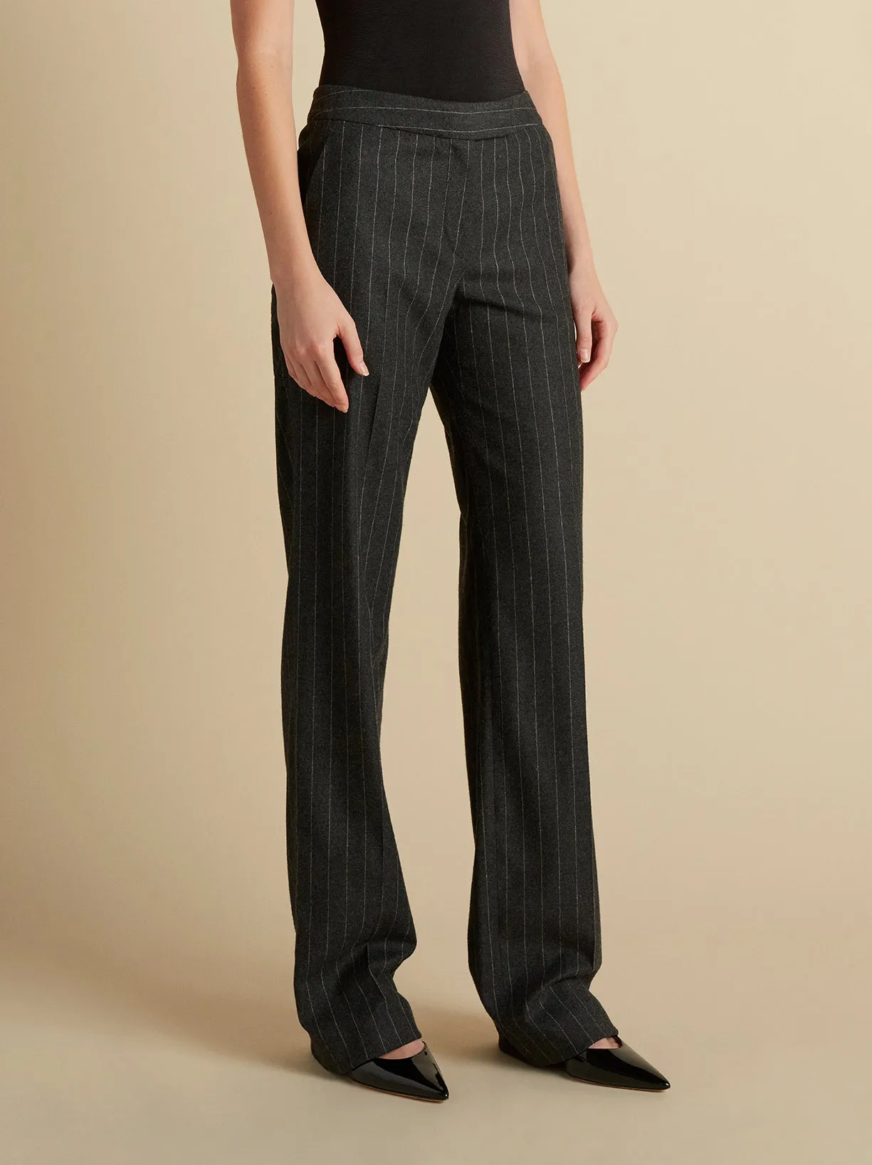 Wool Pinstripe Tailored Trouser sold by Marina Moscone