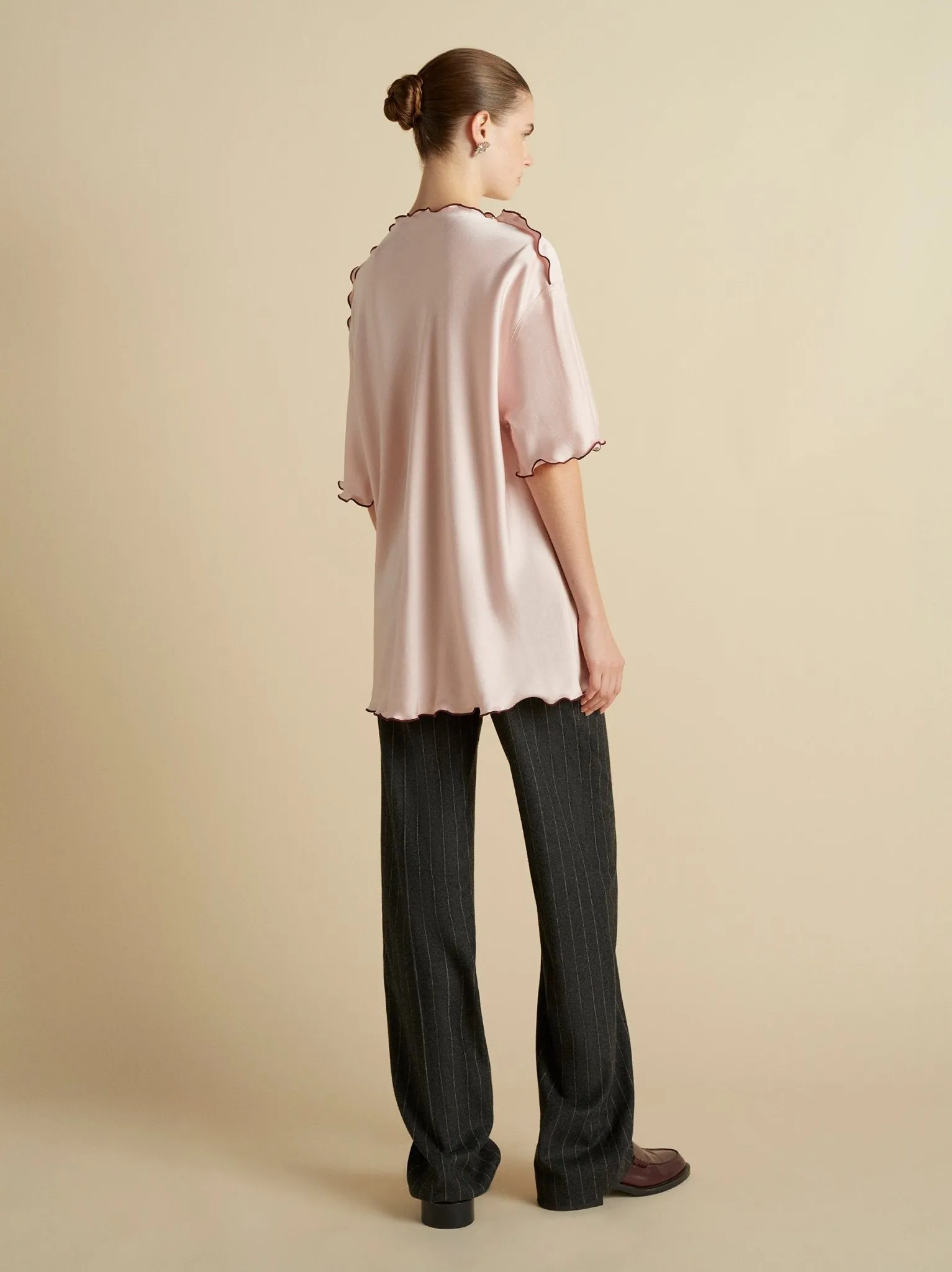 Wool Pinstripe Tailored Trouser sold by Marina Moscone product image thumbnail 4