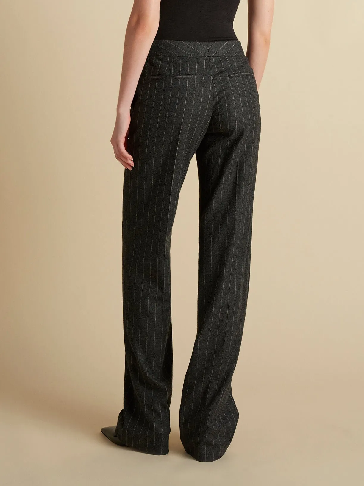 Wool Pinstripe Tailored Trouser sold by Marina Moscone product image thumbnail 5