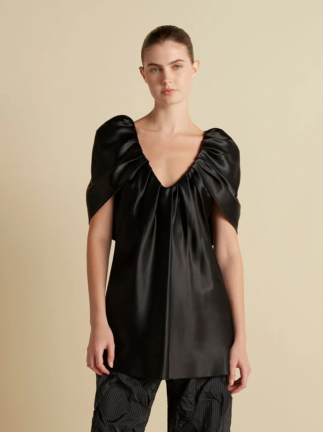 Satin Top with Draped Neckline sold by Marina Moscone
