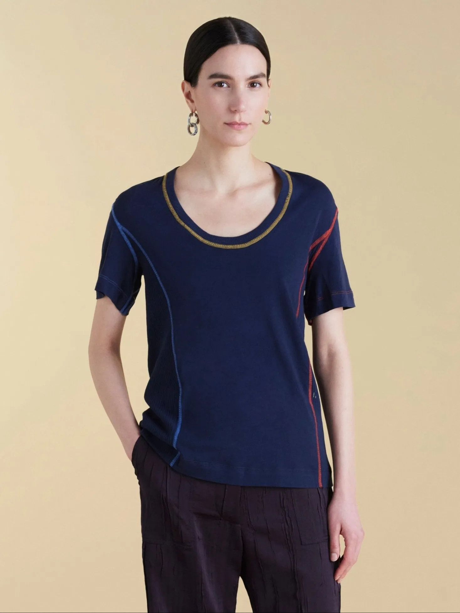 U-Neck Cotton Boyfriend T-Shirt sold by Marina Moscone