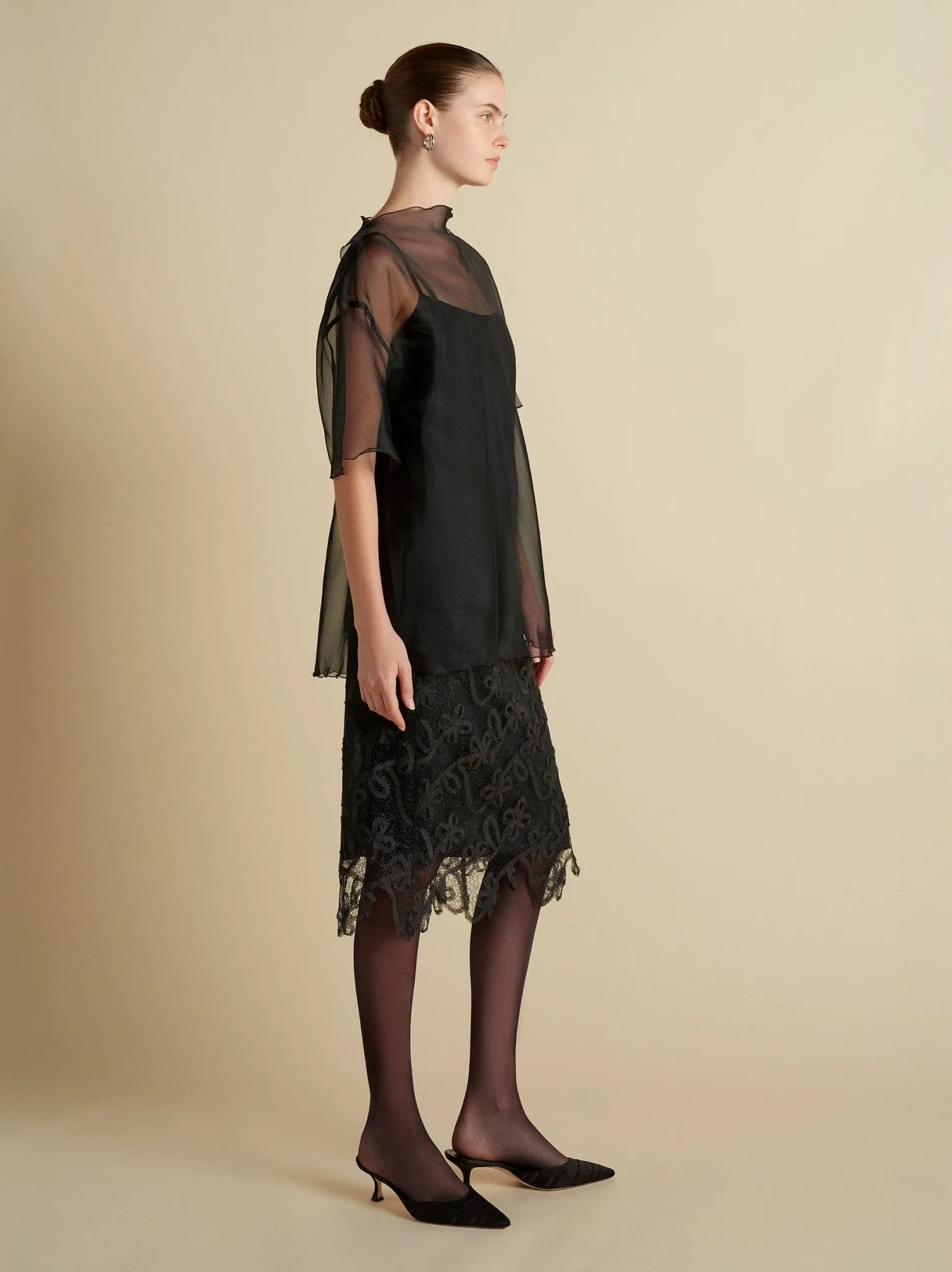 Silk Organza T-Shirt with Scalloped Edge sold by Marina Moscone product image thumbnail 3