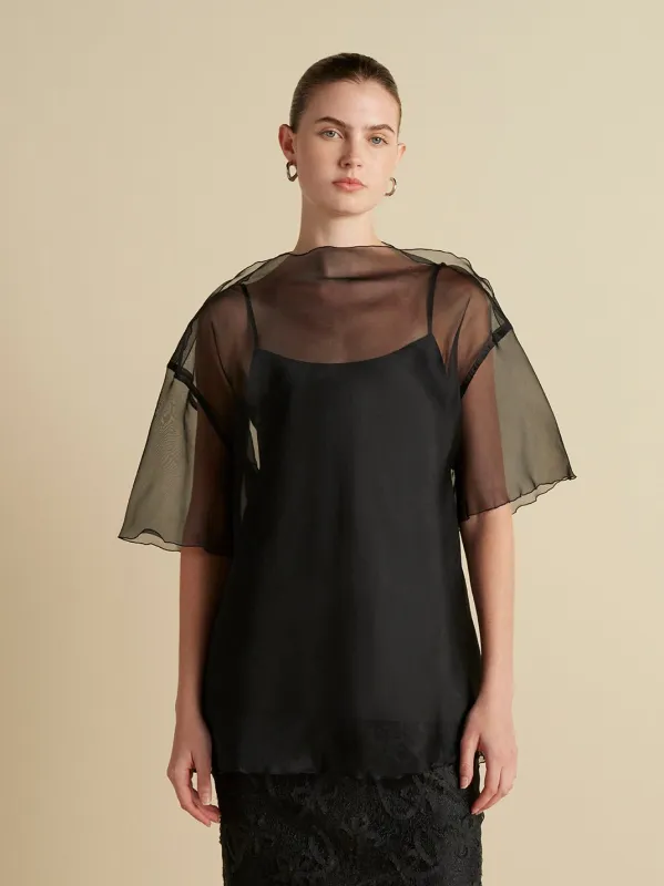 Silk Organza T-Shirt with Scalloped Edge sold by Marina Moscone