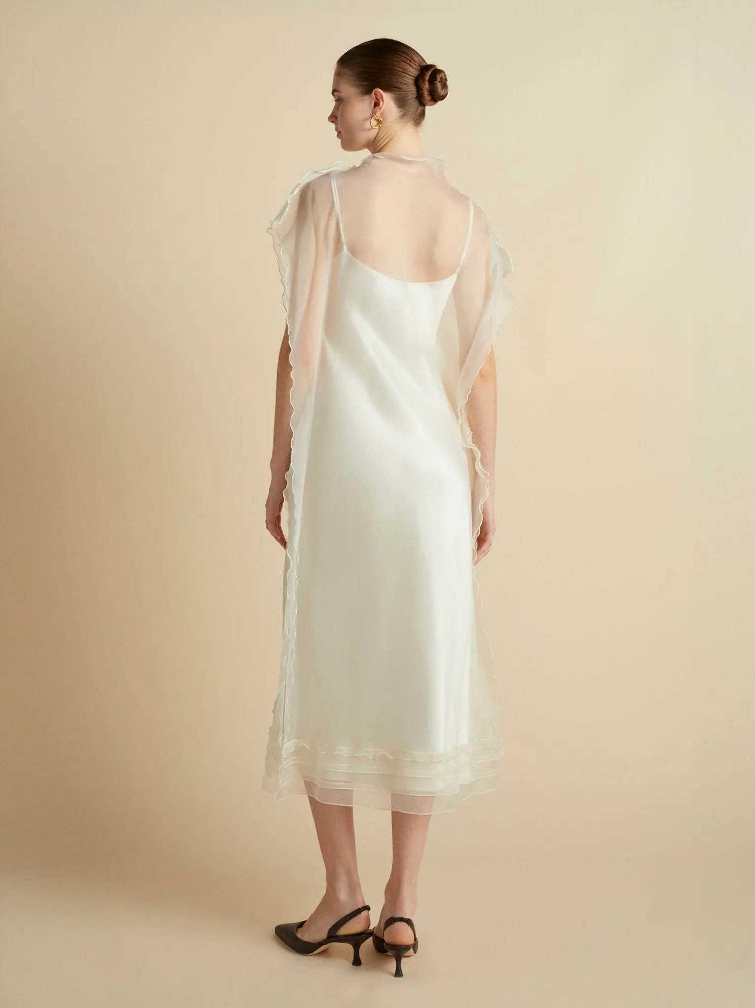 Silk Organza Sack Dress with Scalloped Edge sold by Marina Moscone product image thumbnail 3