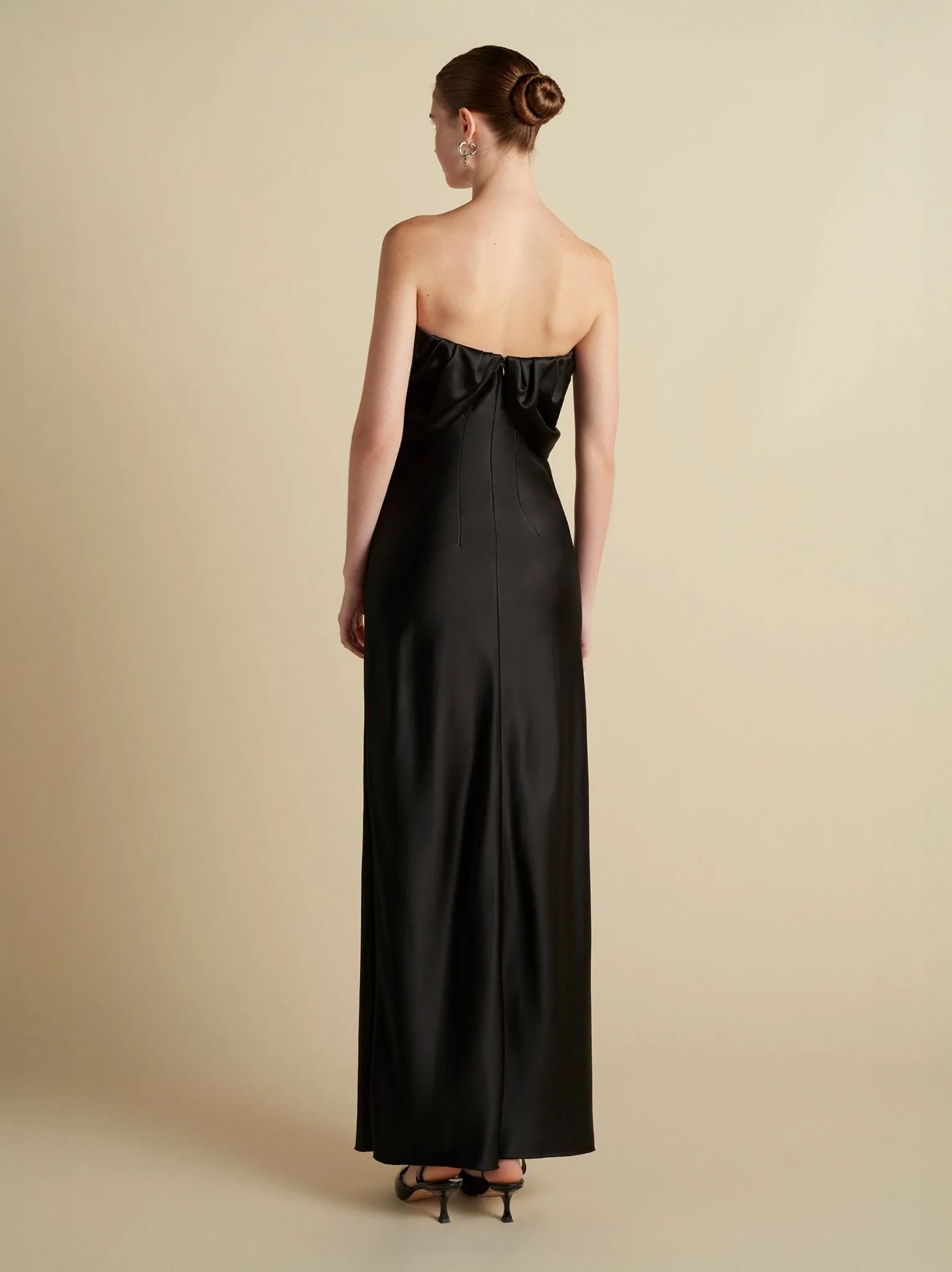 Satin Draped Bustier Dress sold by Marina Moscone product image thumbnail 4