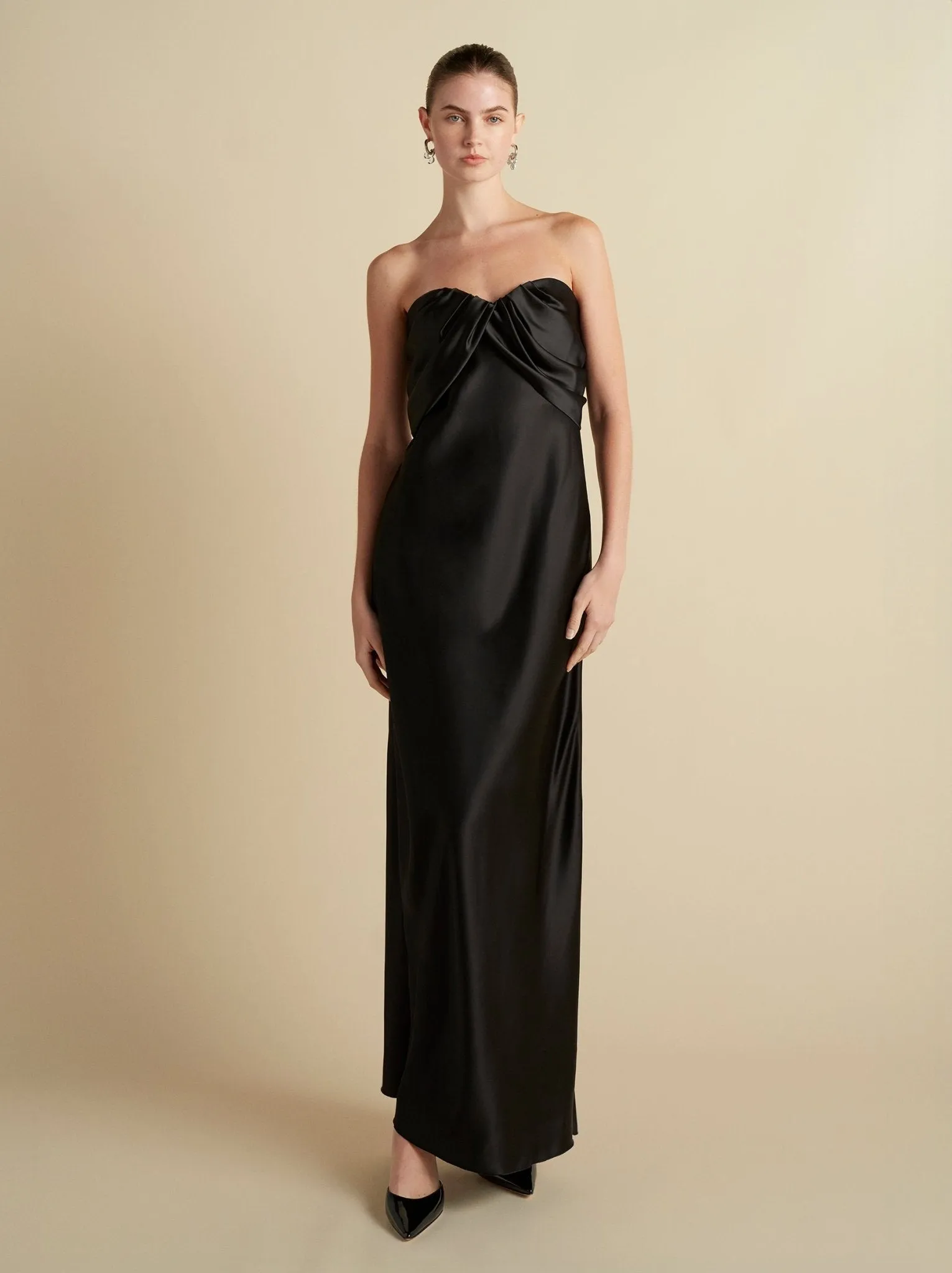 Satin Draped Bustier Dress sold by Marina Moscone