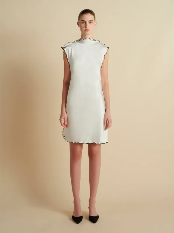 Cady Mini Sheath with Scalloped Edge sold by Marina Moscone