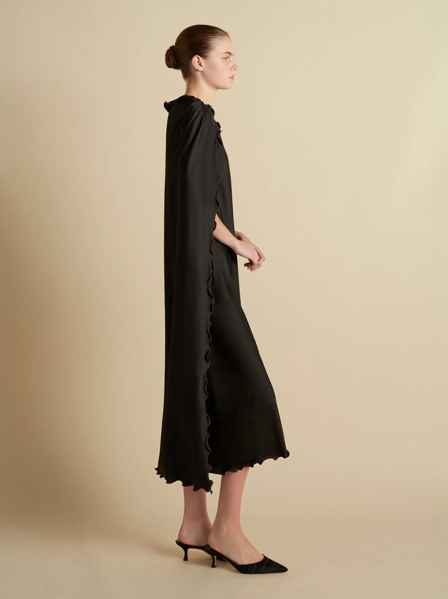 Cady Cape Dress with Scalloped Edge sold by Marina Moscone product image thumbnail 3