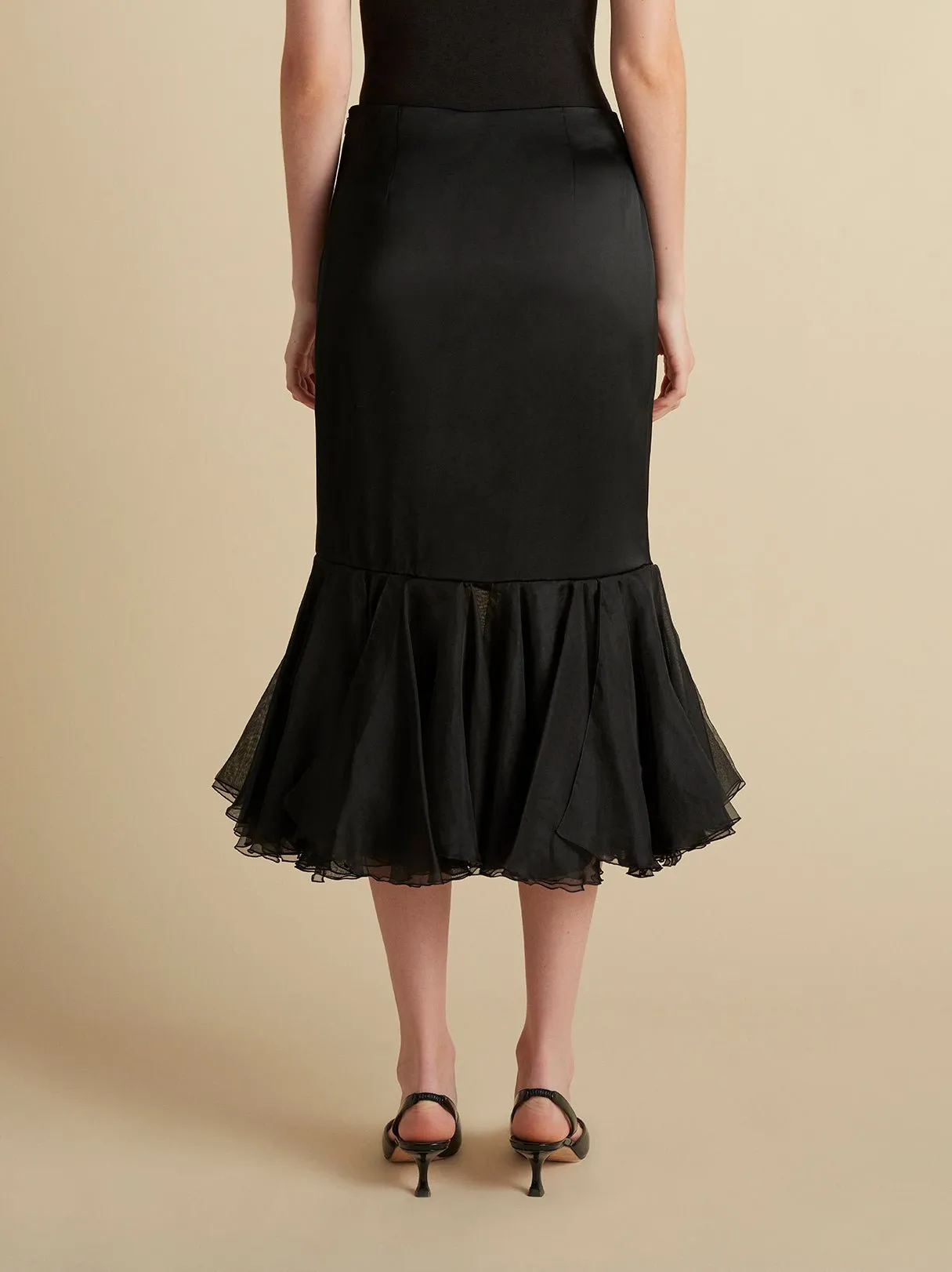Cady Skirt with Organza Flounce Hem sold by Marina Moscone product image thumbnail 4