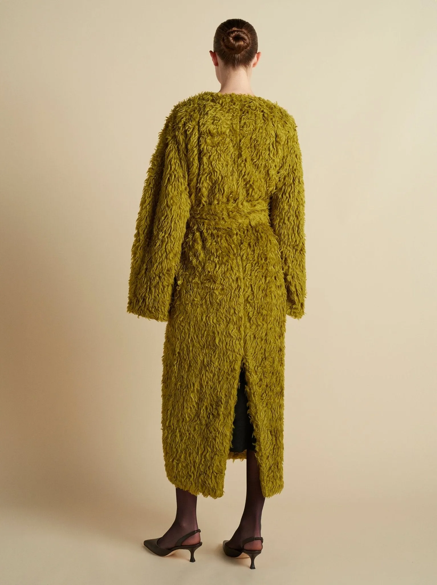 Long Hair Sherpa Cocoon Coat sold by Marina Moscone product image thumbnail 3
