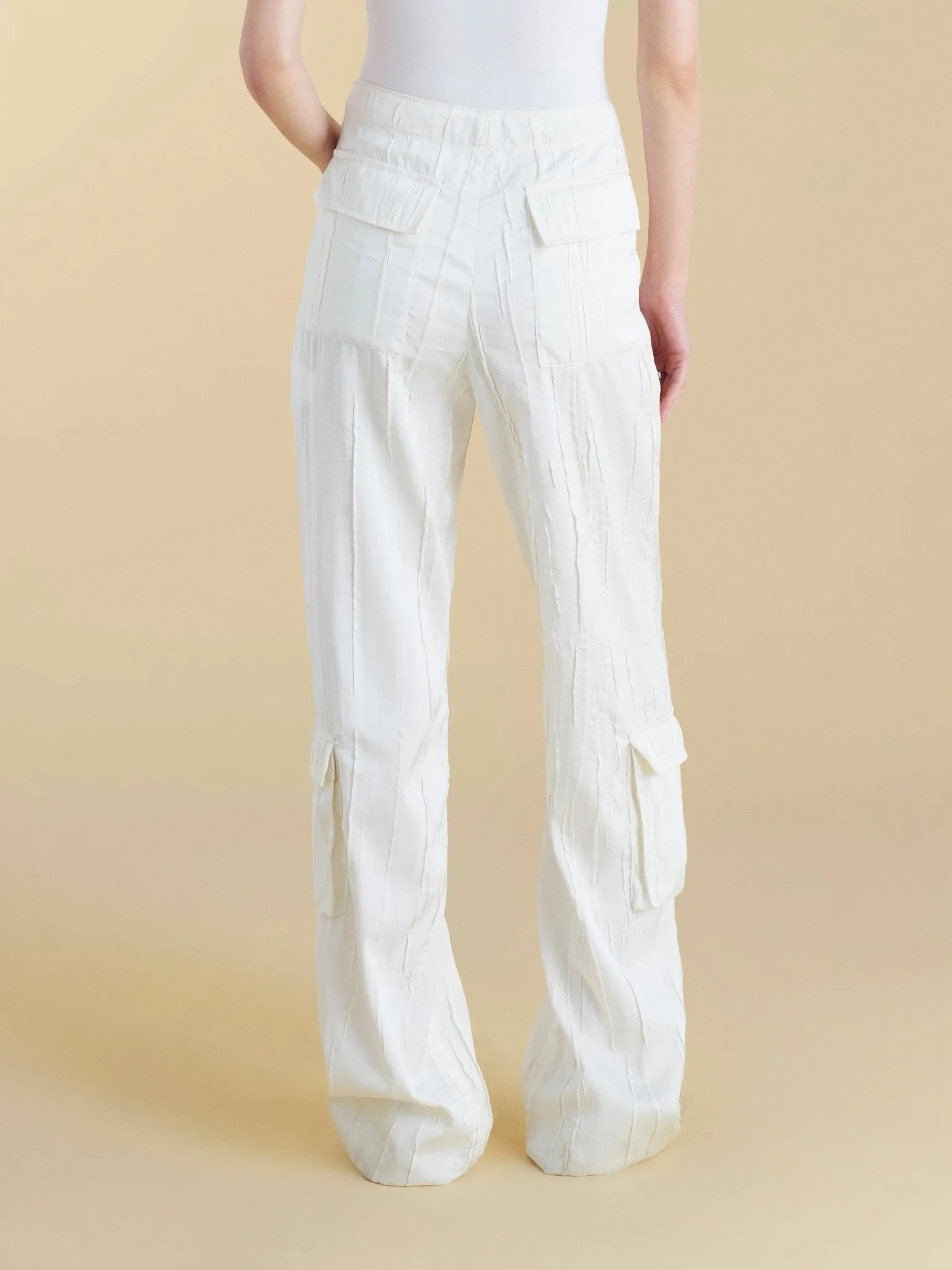 Crinkled Satin Cargo Trouser sold by Marina Moscone product image thumbnail 2