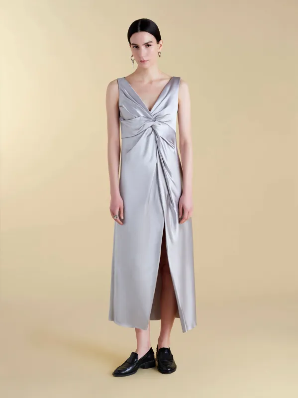 Satin V-Neck Twist Dress sold by Marina Moscone