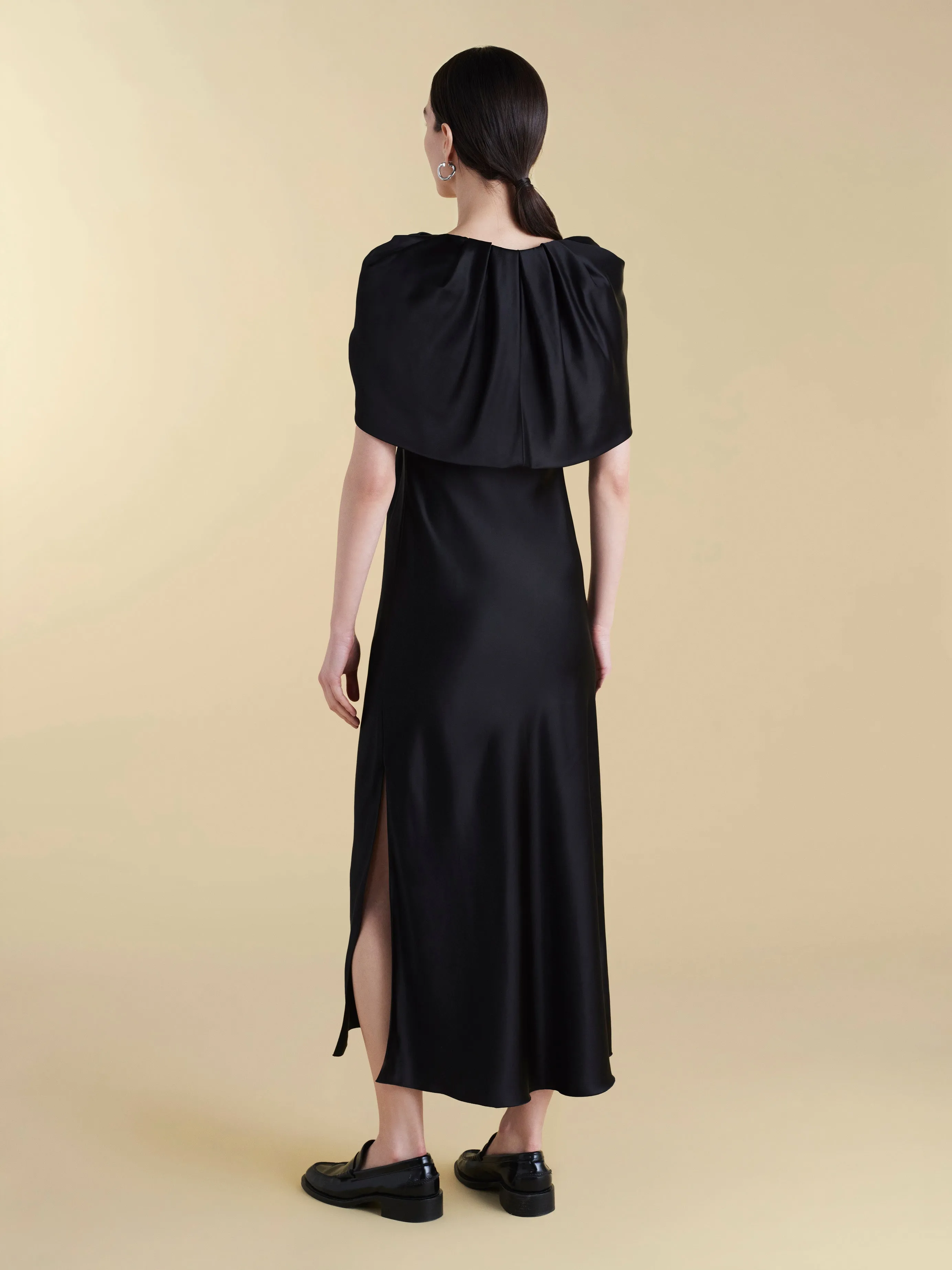 Satin Sheath with Draped Neckline sold by Marina Moscone product image thumbnail 2