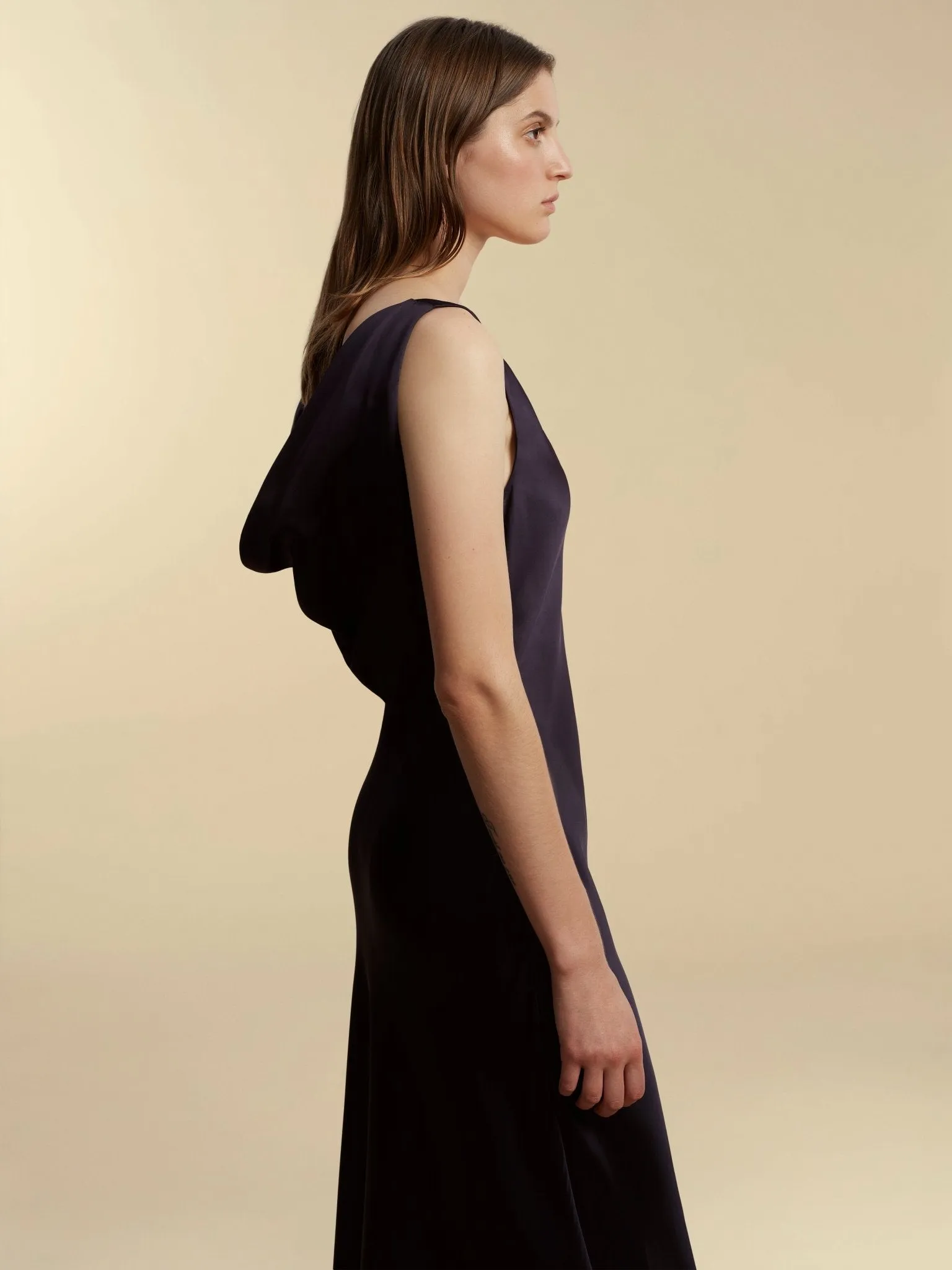 Satin Bias Slipdress with Cowl Back sold by Marina Moscone product image thumbnail 3