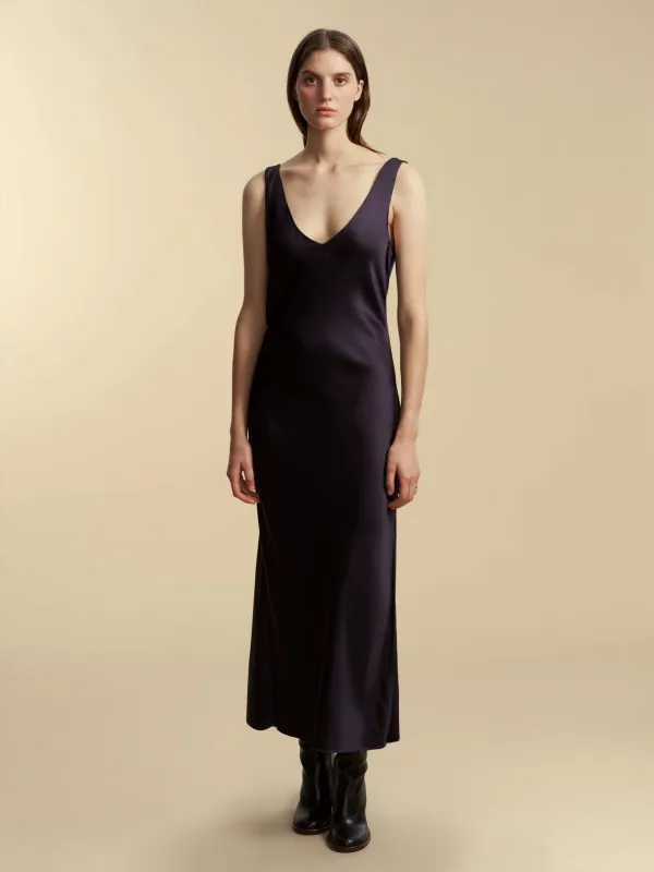 Satin Bias Slipdress with Cowl Back sold by Marina Moscone