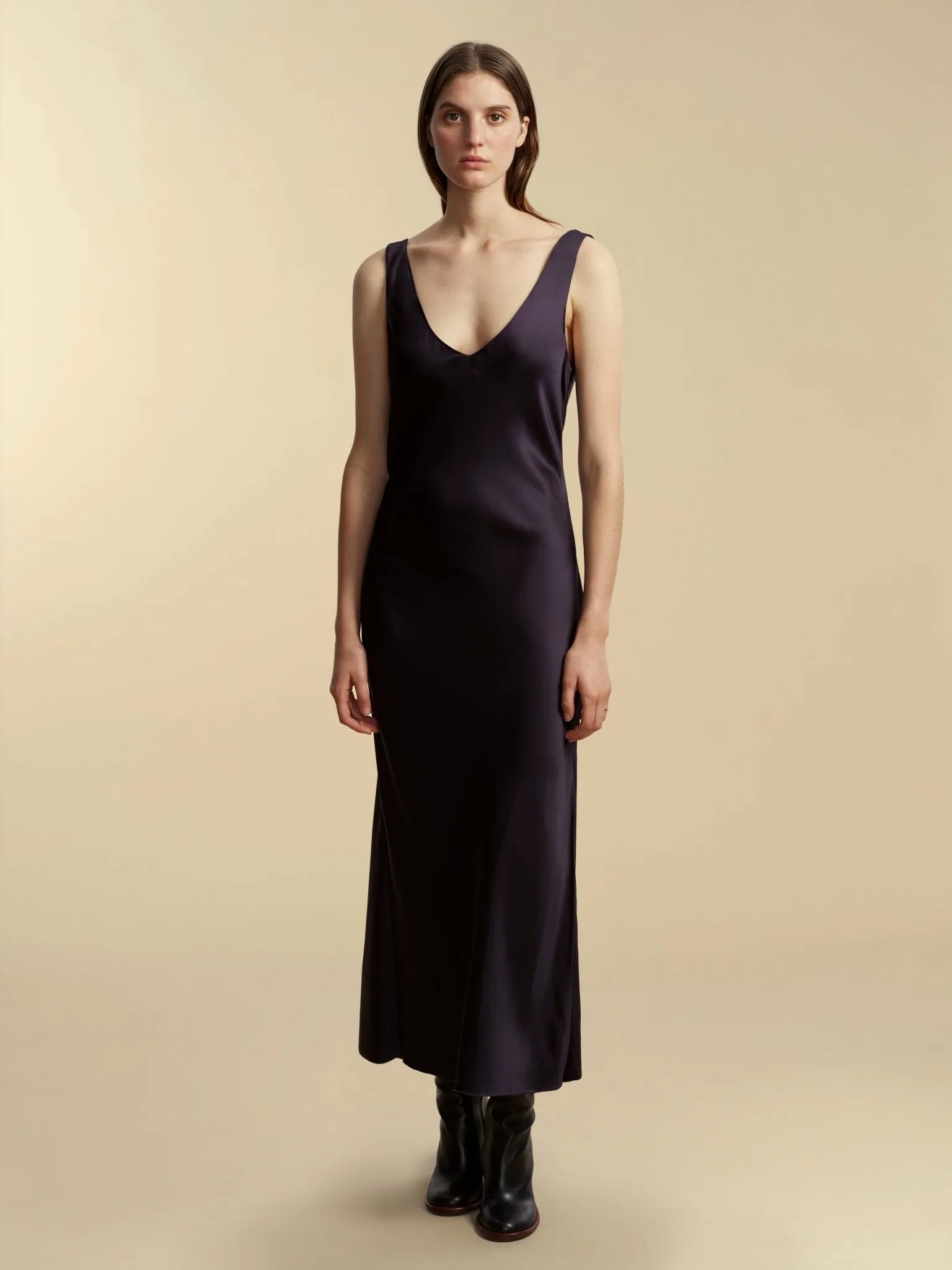 Satin Bias Slipdress with Cowl Back sold by Marina Moscone