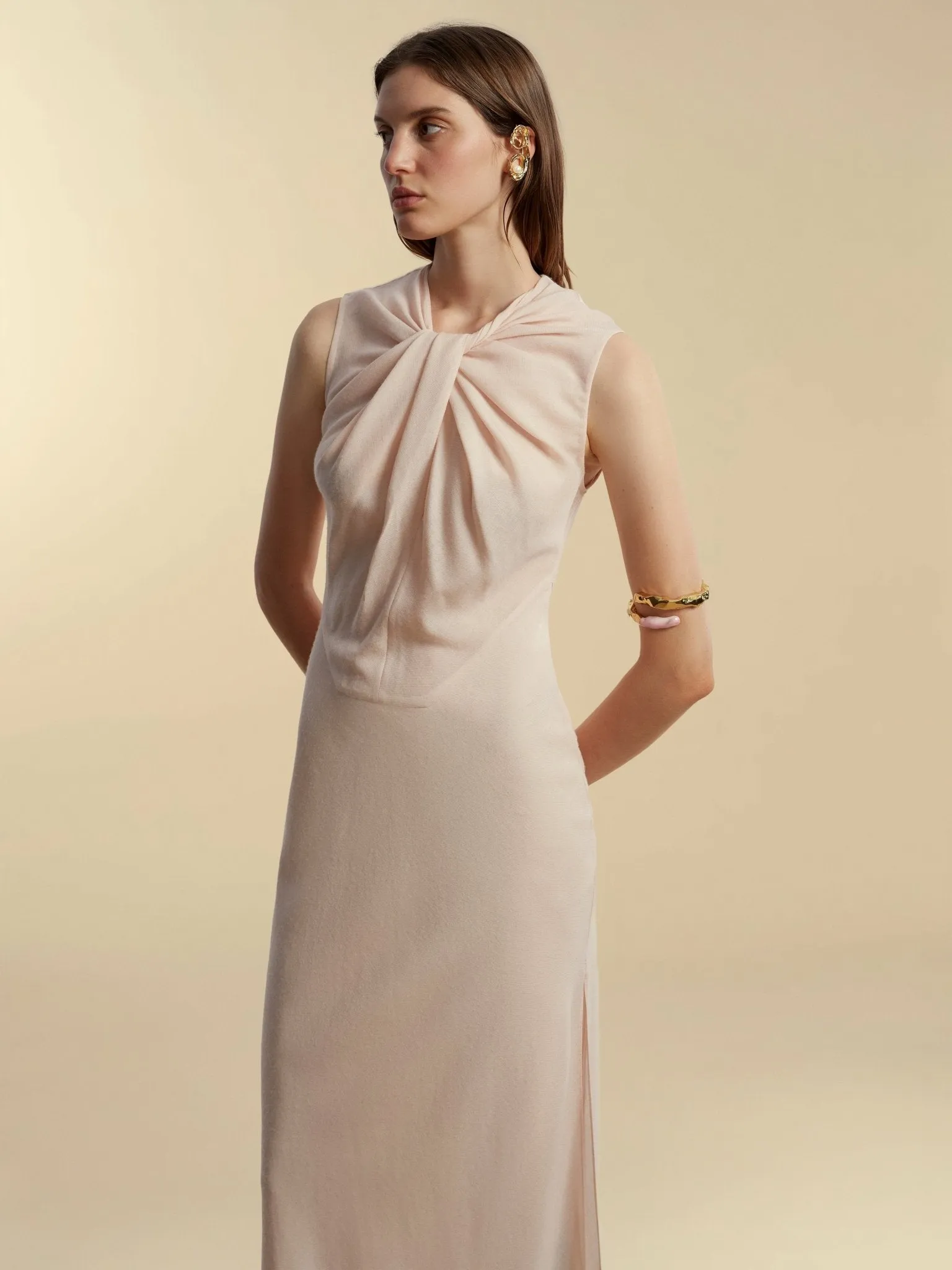 Lightweight Wool Twist Panelled Dress sold by Marina Moscone product image thumbnail 3