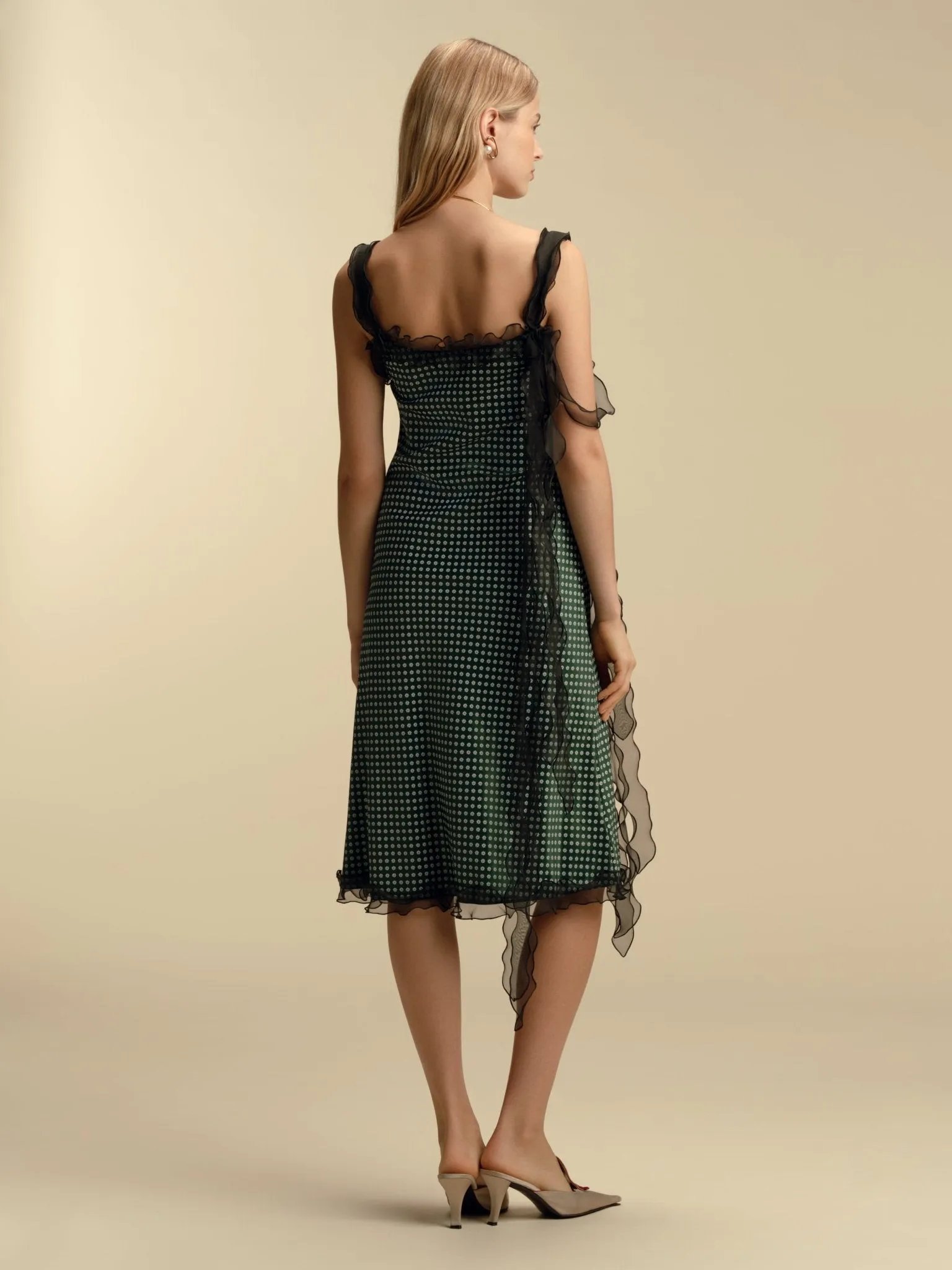 Satin Twill Slipdress with Ruffle Trim sold by Marina Moscone product image thumbnail 2