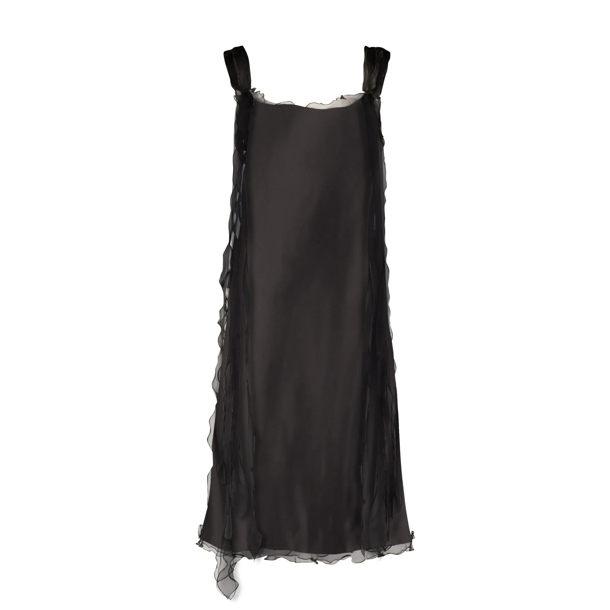 Satin Slipdress with Ruffle Trim sold by Marina Moscone product image thumbnail 5