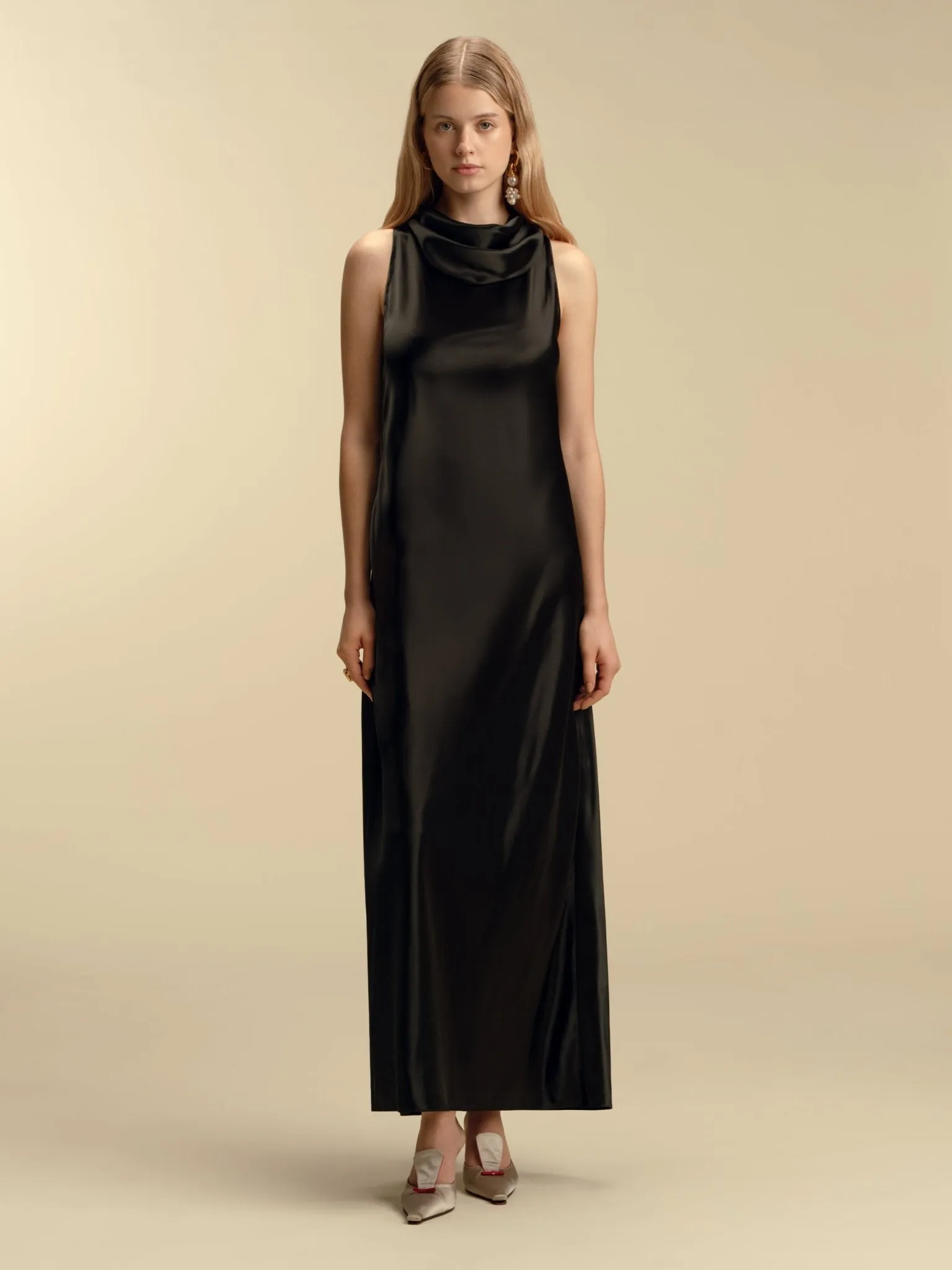 Cowl Neck Satin Bias Slipdress sold by Marina Moscone