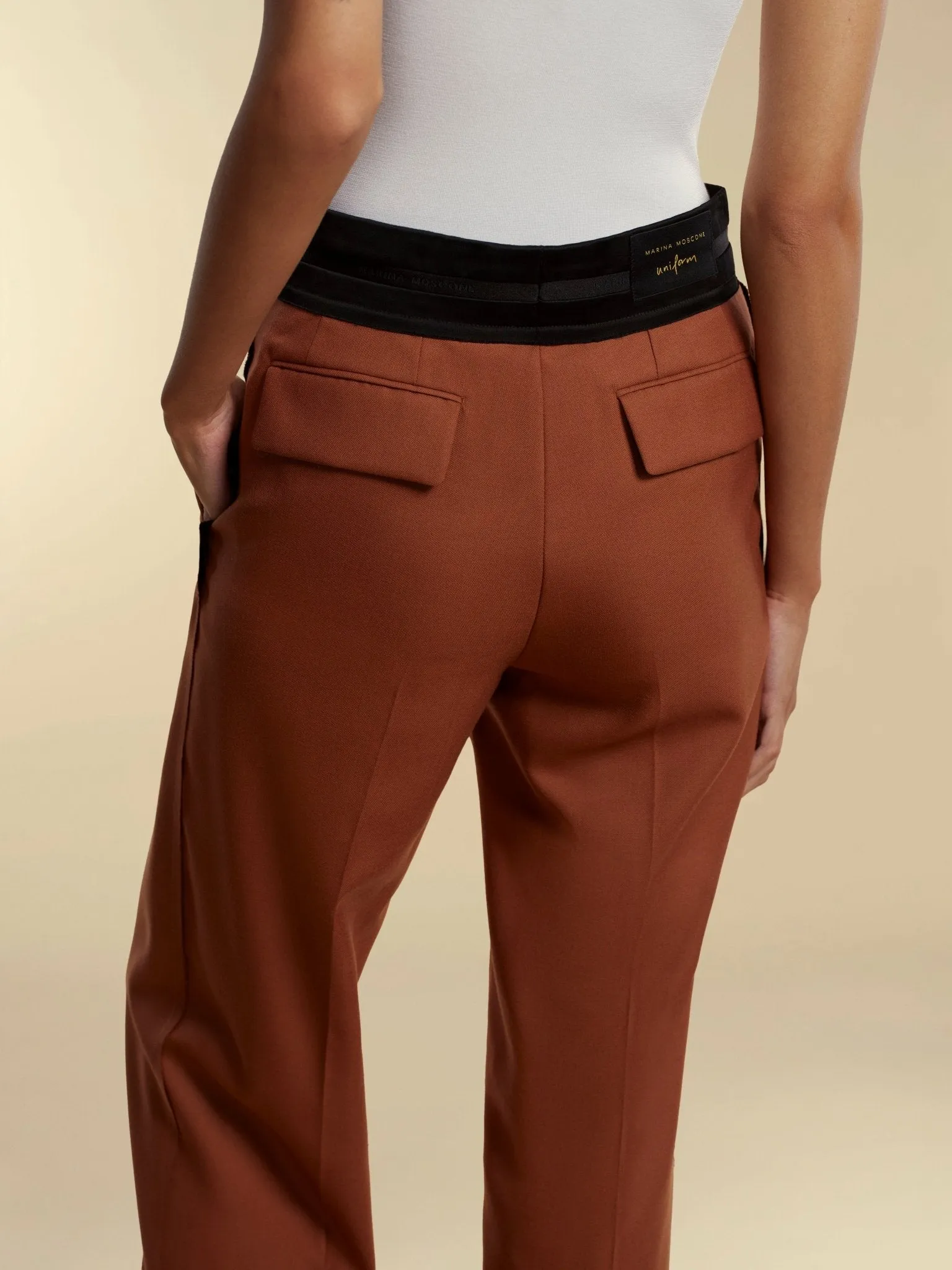 Relaxed Wool Trouser with Raw Edge Detail sold by Marina Moscone product image thumbnail 2