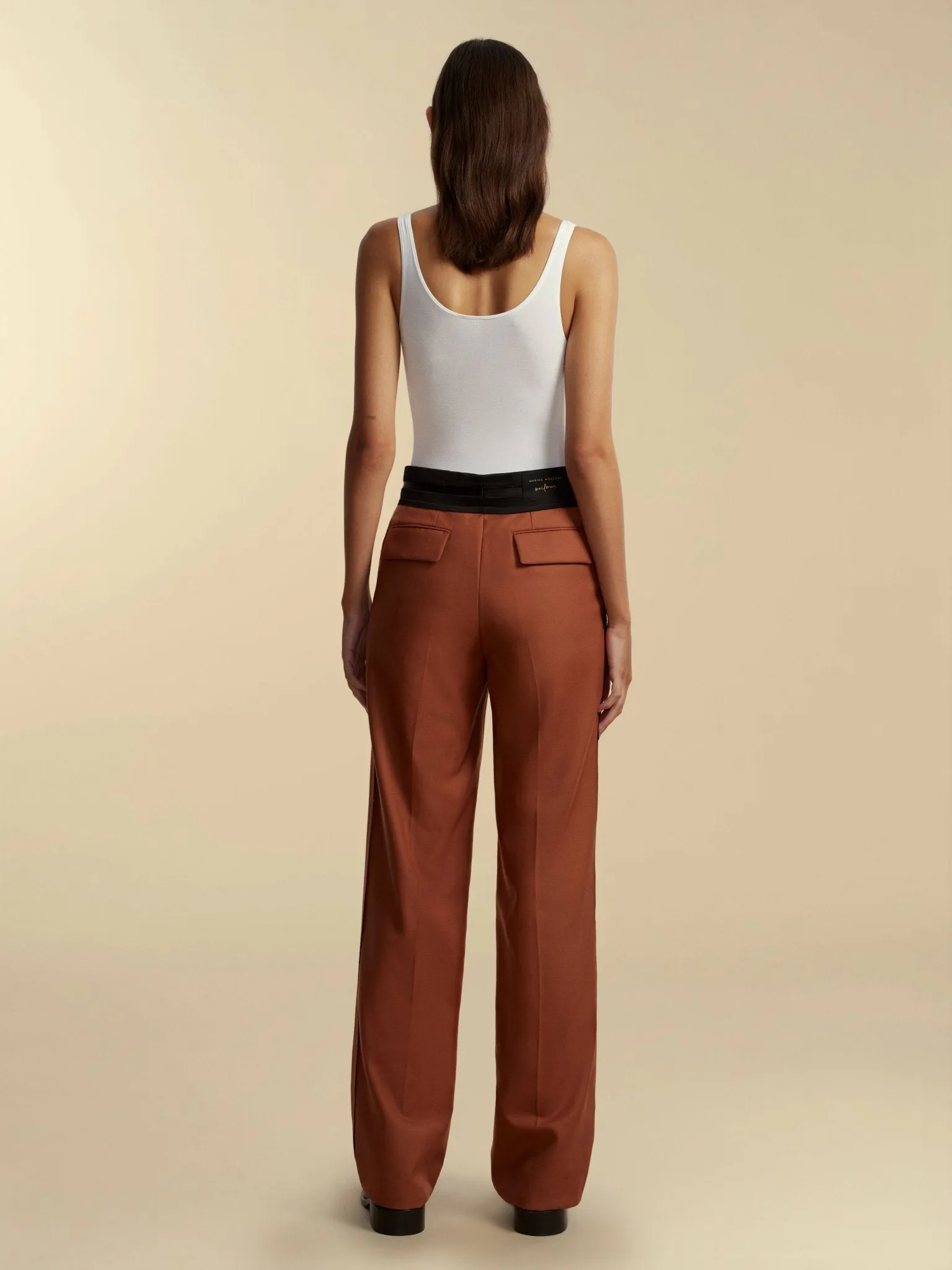 Relaxed Wool Trouser with Raw Edge Detail sold by Marina Moscone product image thumbnail 4