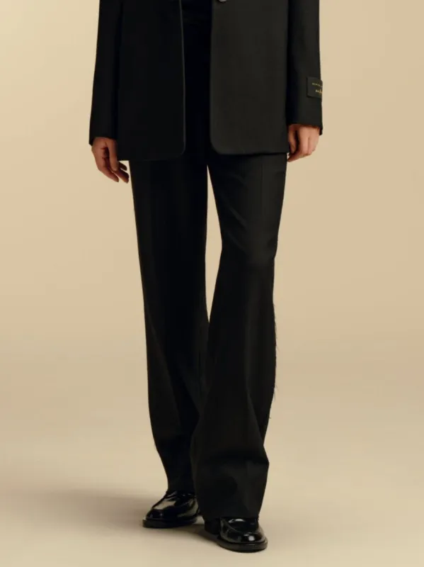 Relaxed Wool Trouser with Raw Edge Detail sold by Marina Moscone