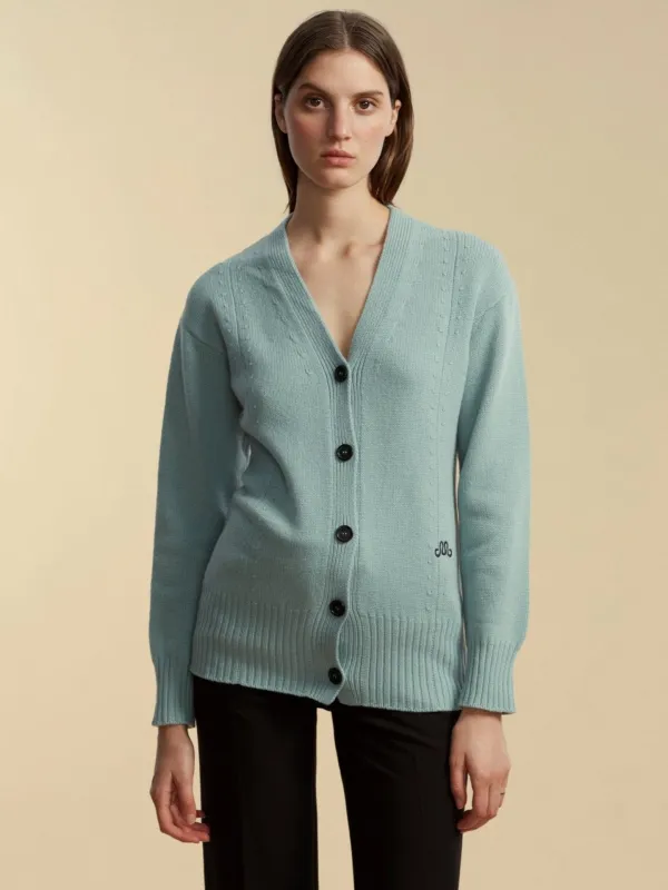 Waisted Cashmere Wool Cardigan sold by Marina Moscone
