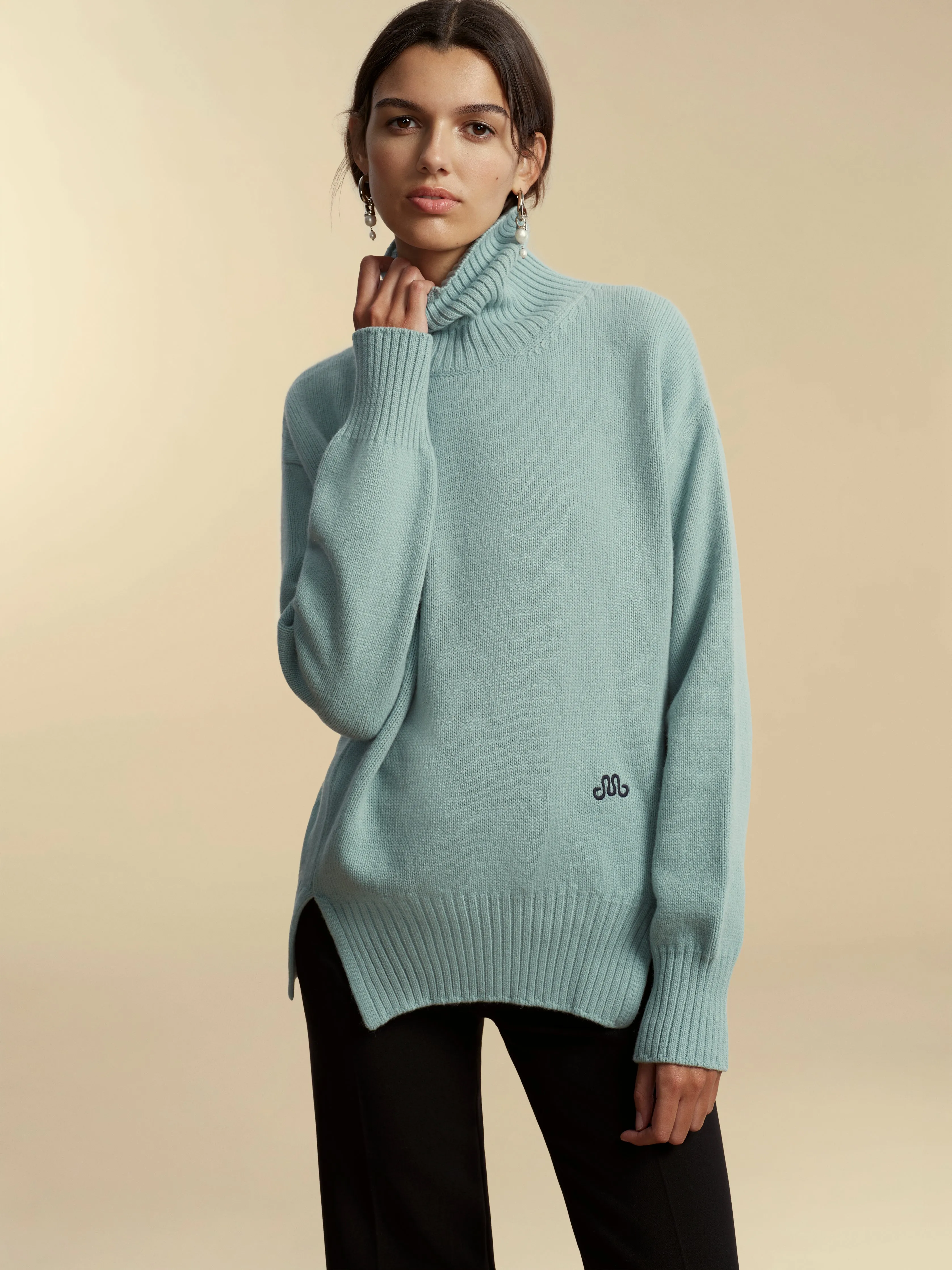 Funnel Neck Cashmere Wool Pullover sold by Marina Moscone