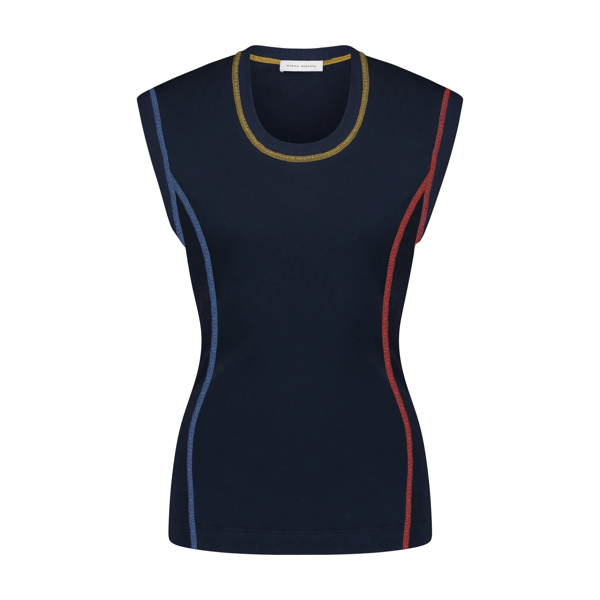 U-Neck Cotton Tank sold by Marina Moscone product image thumbnail 5