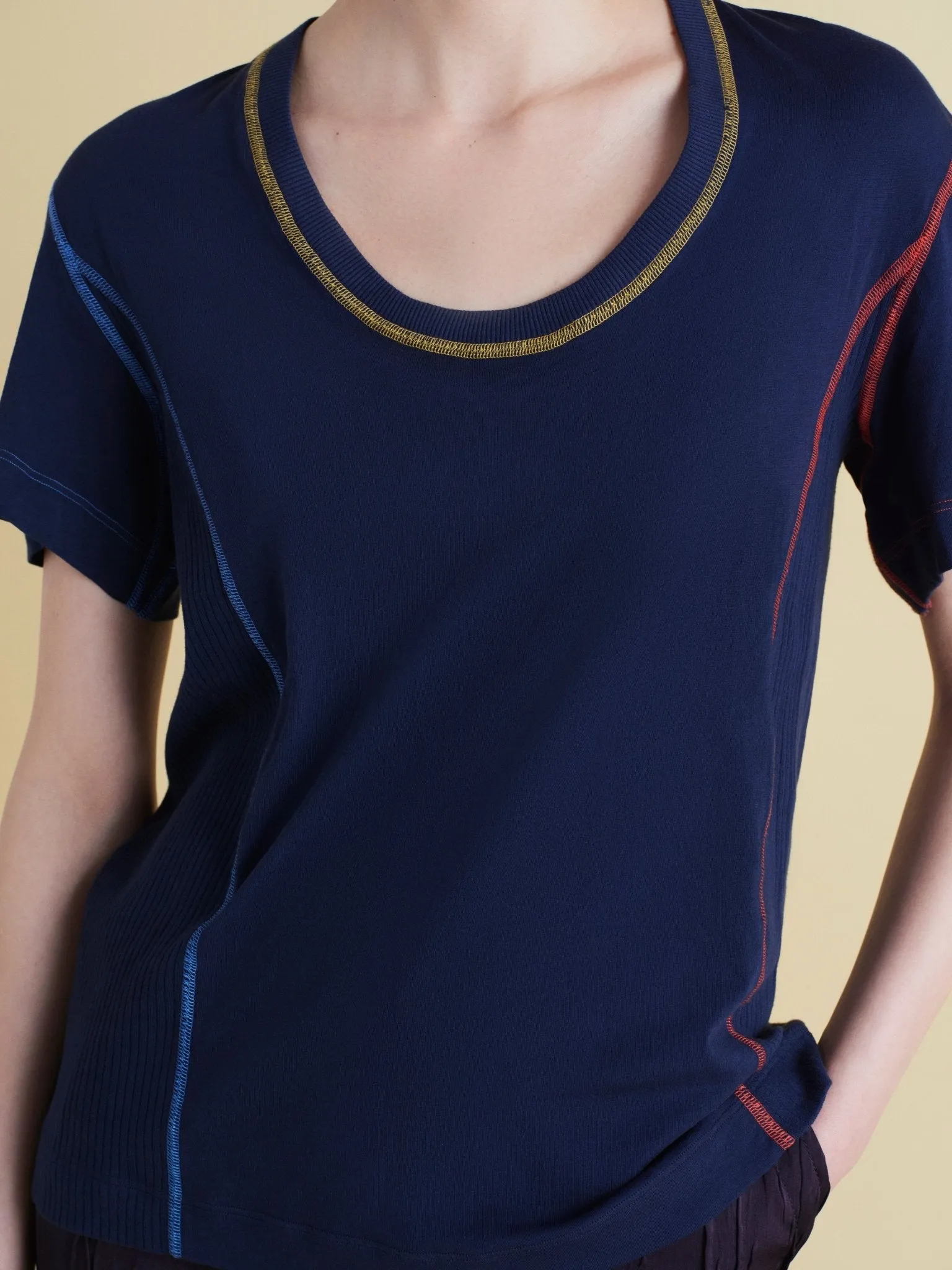 U-Neck Cotton Boyfriend T-Shirt sold by Marina Moscone product image thumbnail 2