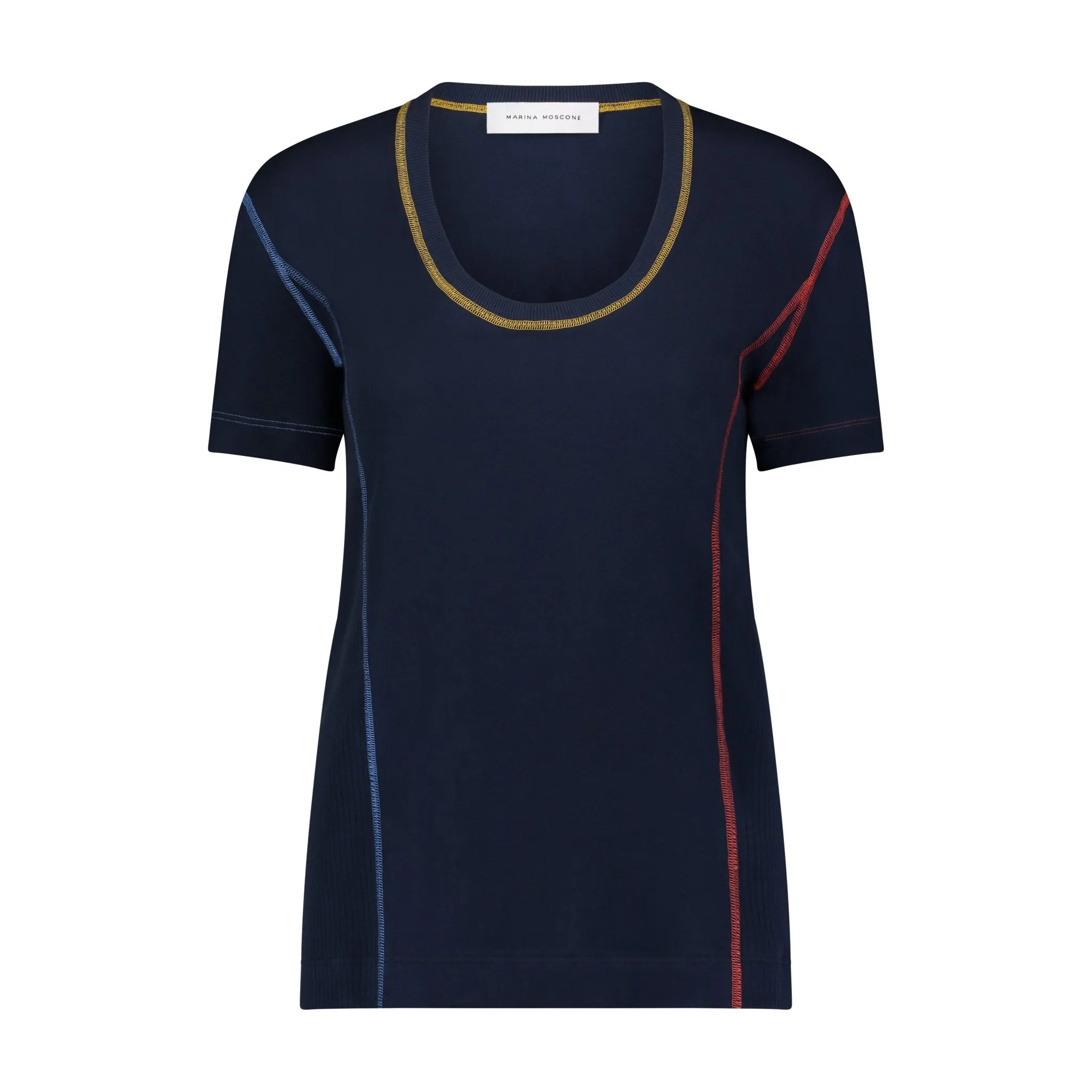 U-Neck Cotton Boyfriend T-Shirt sold by Marina Moscone product image thumbnail 5