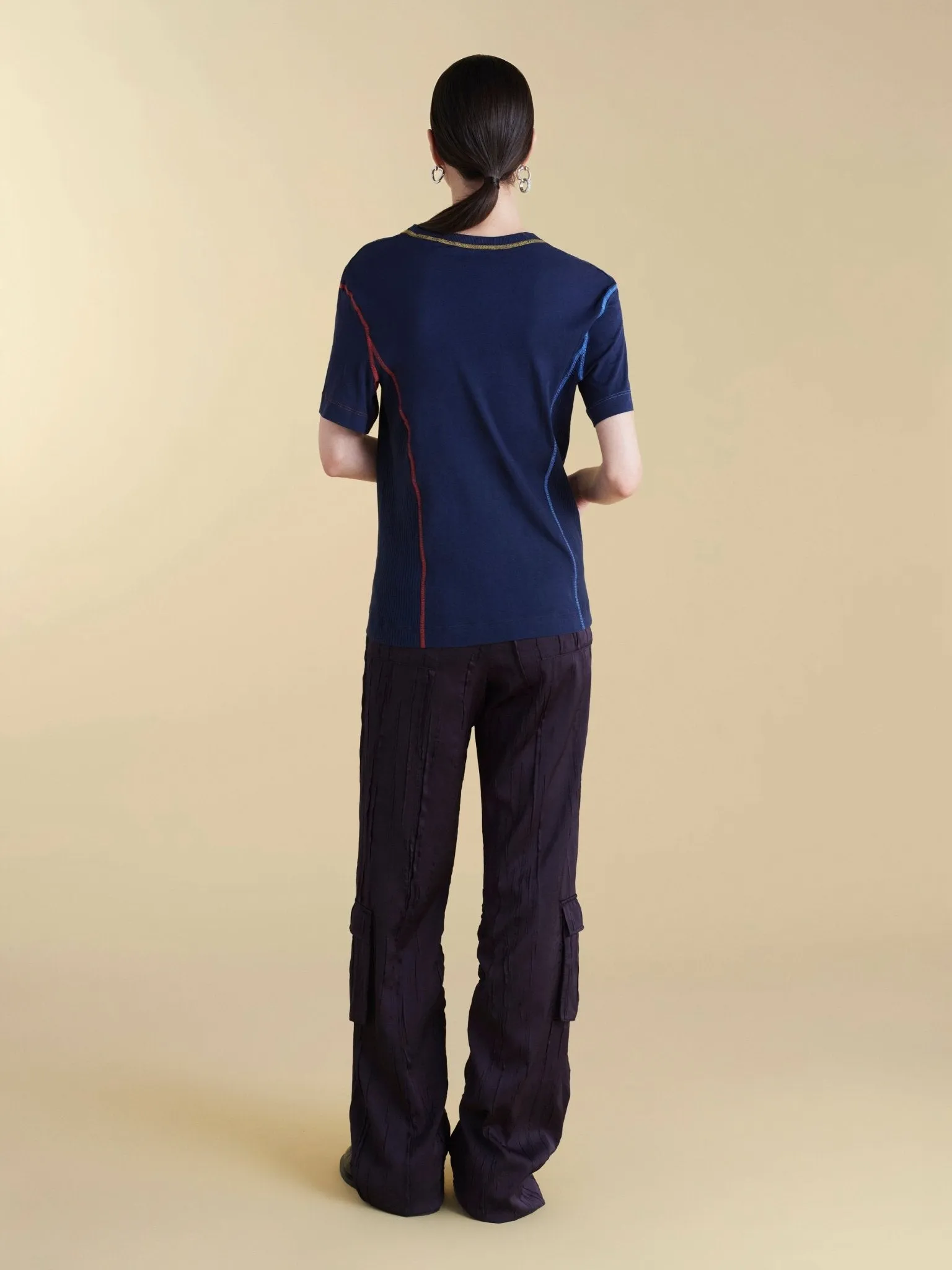 U-Neck Cotton Boyfriend T-Shirt sold by Marina Moscone product image thumbnail 4