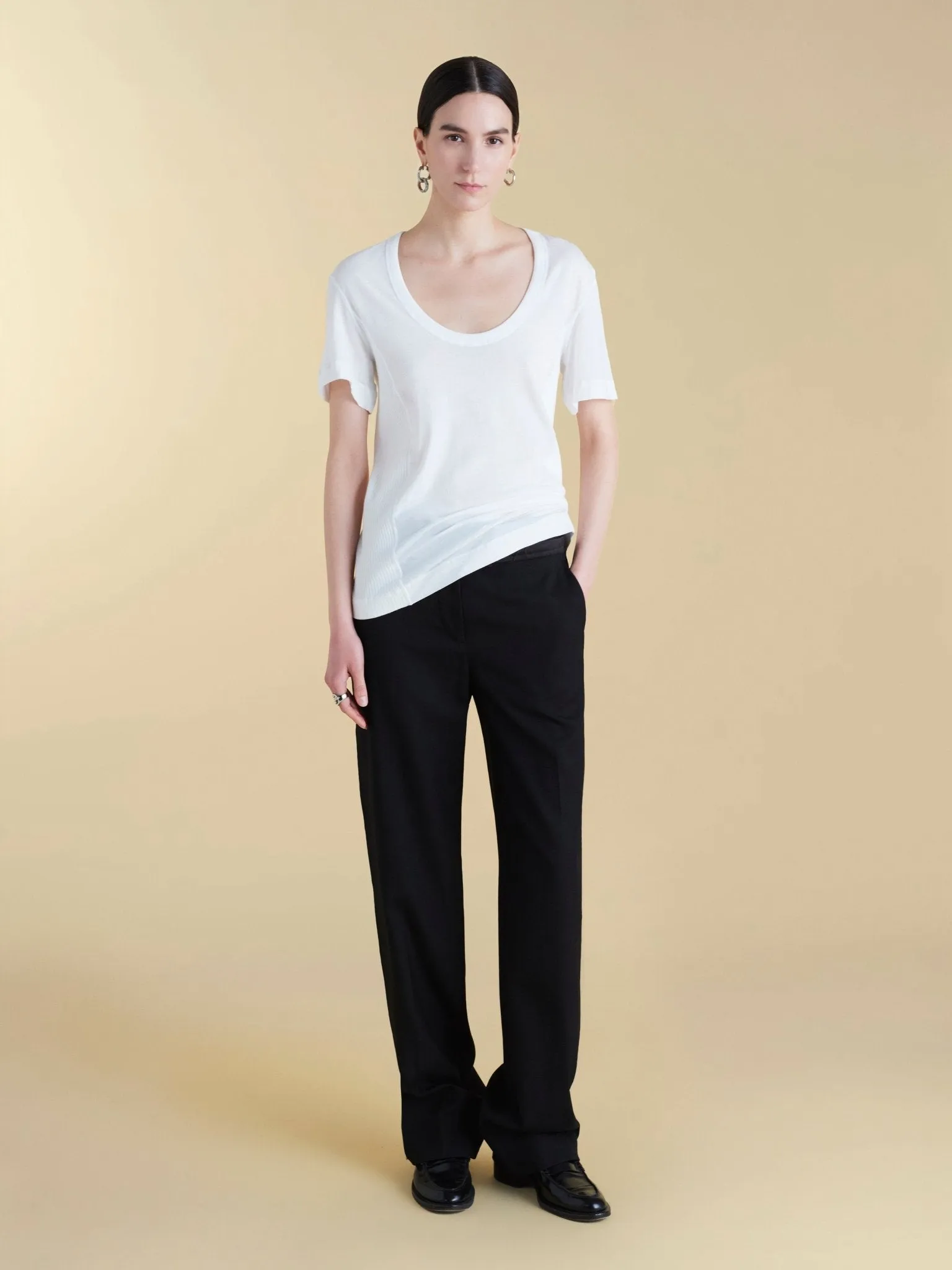 U-Neck Cotton Boyfriend T-Shirt sold by Marina Moscone product image thumbnail 3