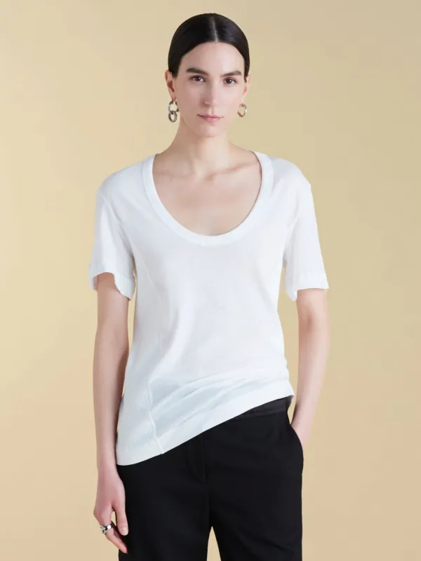 U-Neck Cotton Boyfriend T-Shirt sold by Marina Moscone